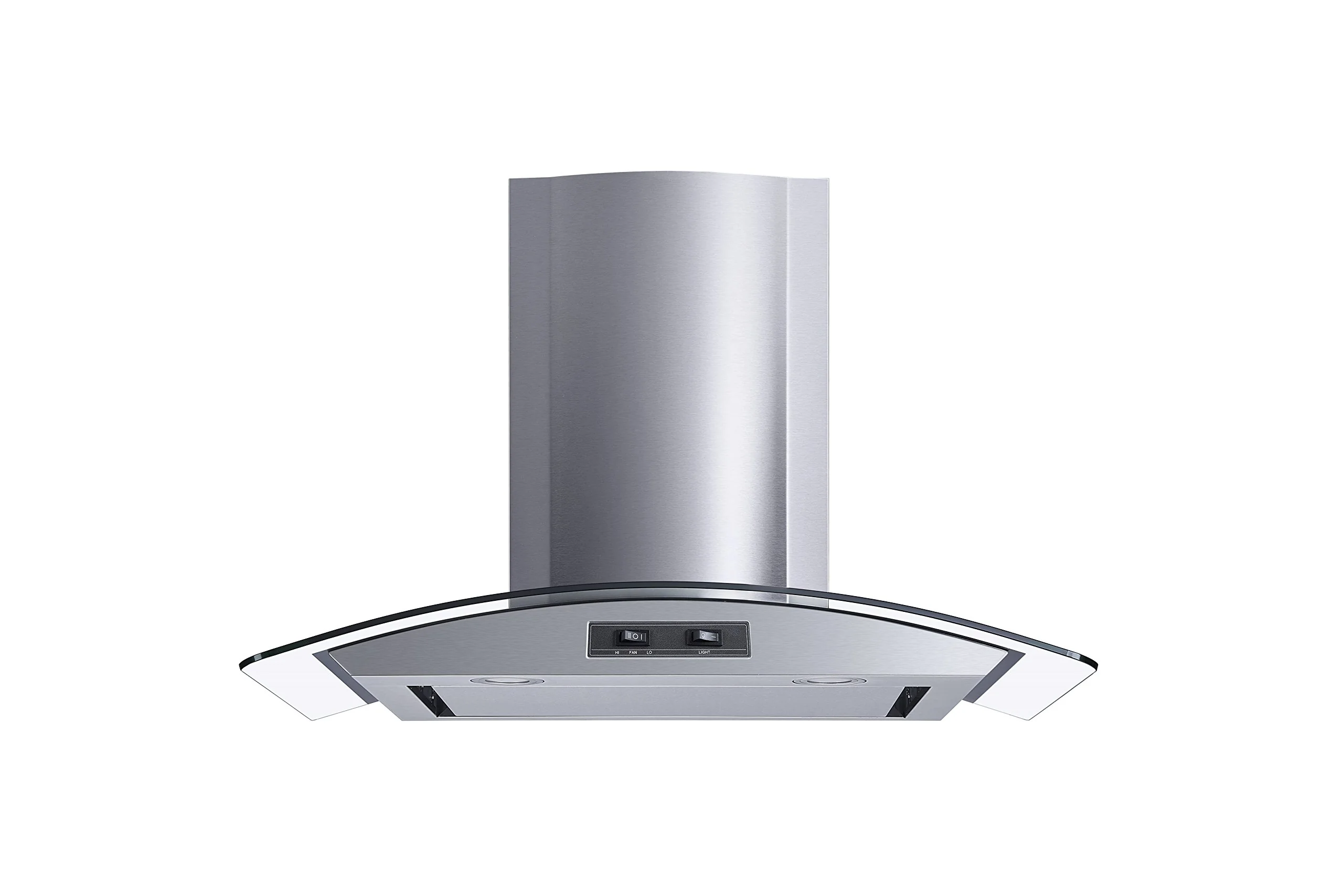 Winflo 30 In. Convertible Stainless Steel/Glass Wall Mount Range Hood with Mesh Filter and Stainless Steel Panel product image