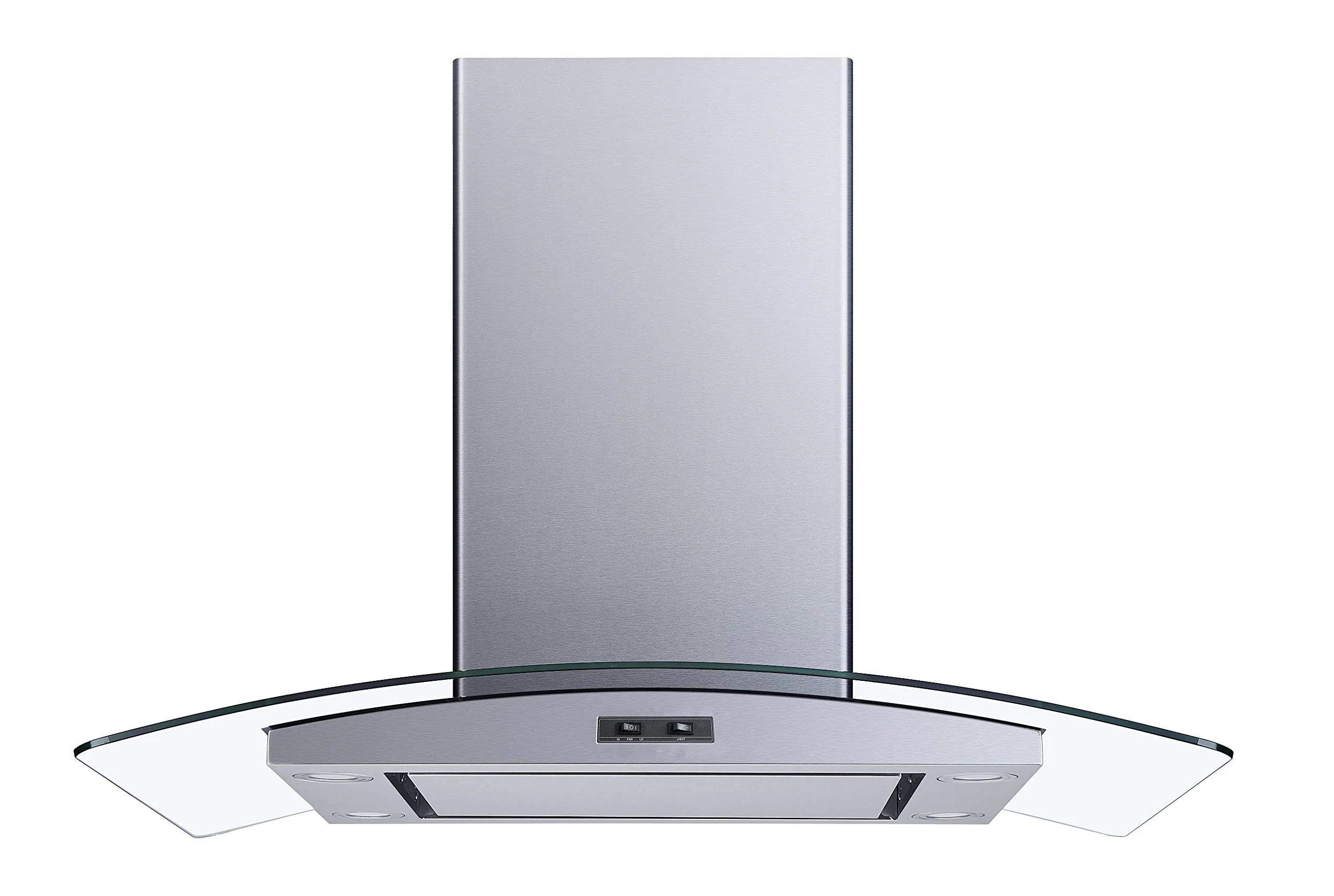 Winflo 36 In. Convertible Stainless Steel/Glass Wall Mount Range Hood with Mesh Filter and Stainless Steel Panel product image