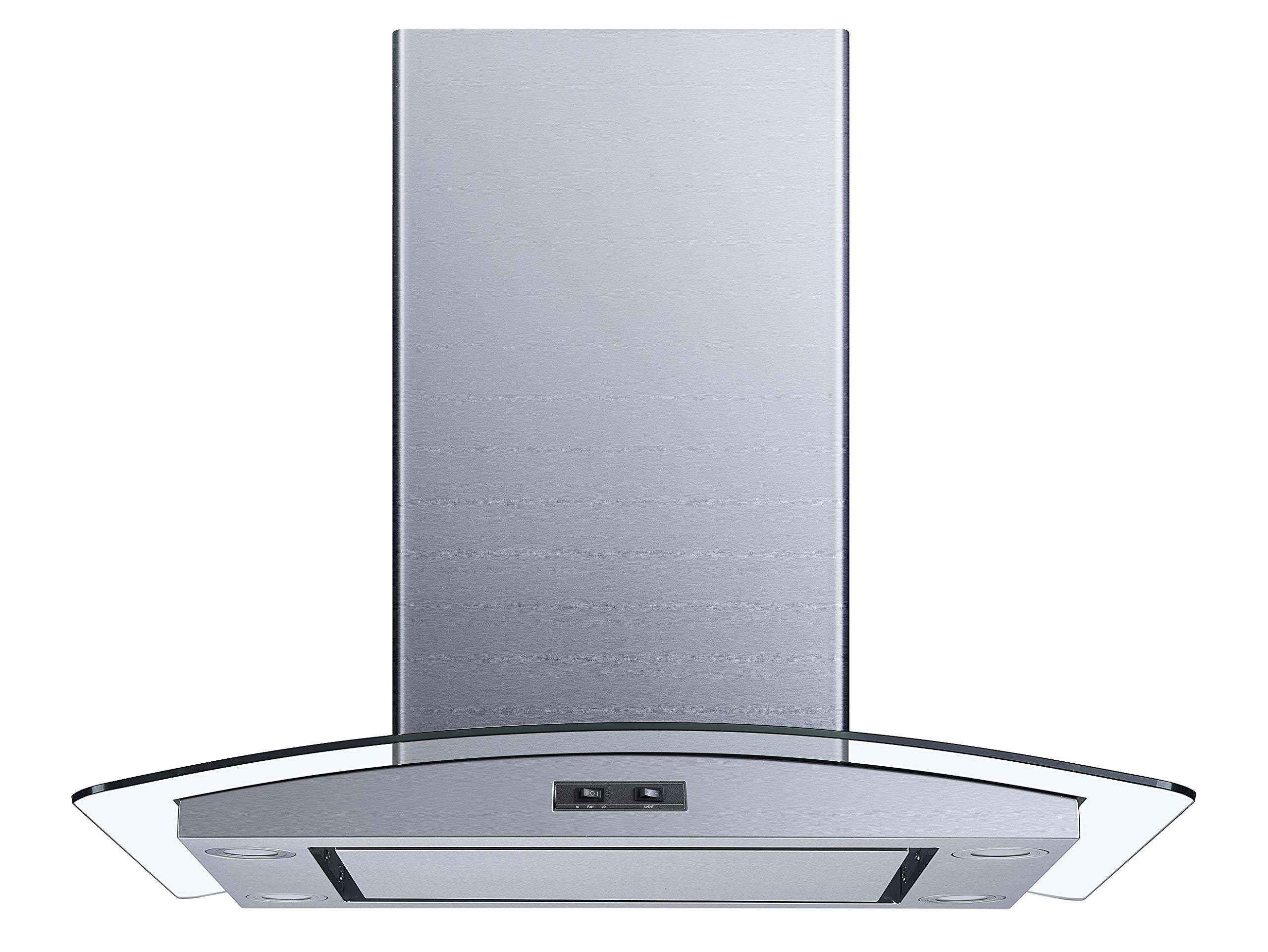 Winflo 30 In. Convertible Stainless Steel Glass Island Range Hood with Mesh Filter and Stainless Steel Panel product image
