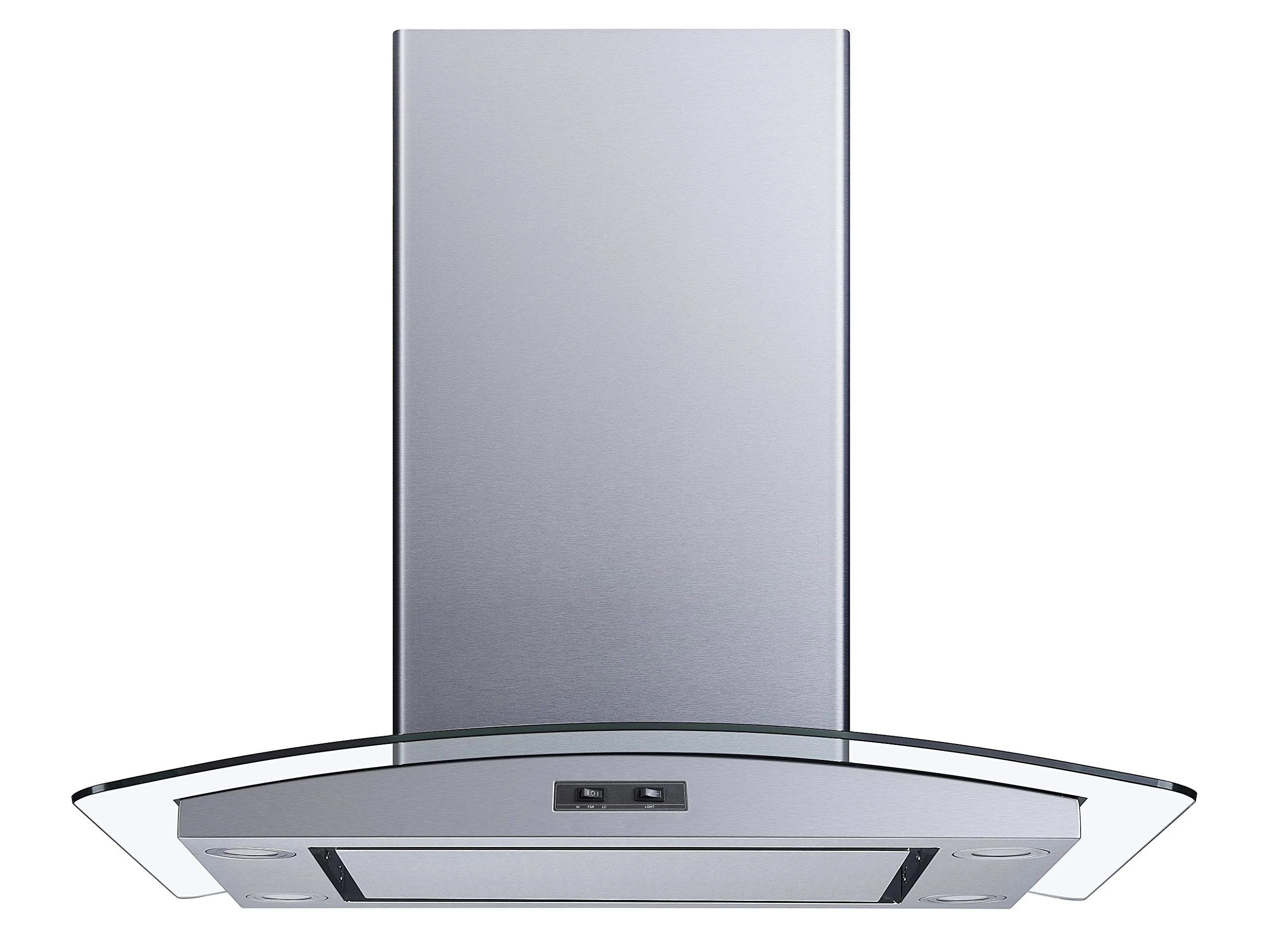 Winflo 30 In. Convertible Stainless Steel Glass Island Range Hood with Mesh Filter and Stainless Steel Panel product image