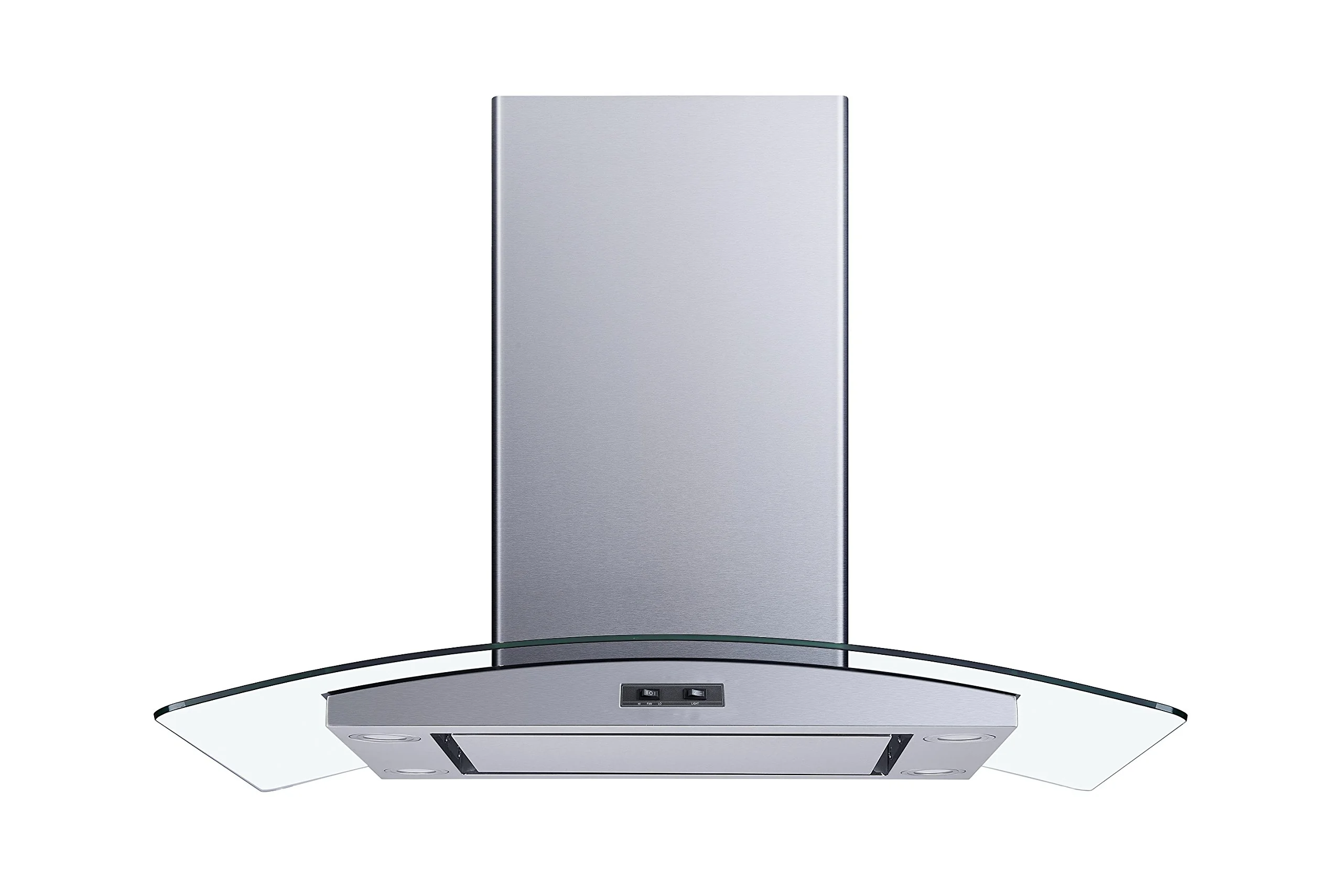 Winflo 36 In. Convertible Stainless Steel Glass Island Range Hood with Mesh Filter and Stainless Steel Panel product image