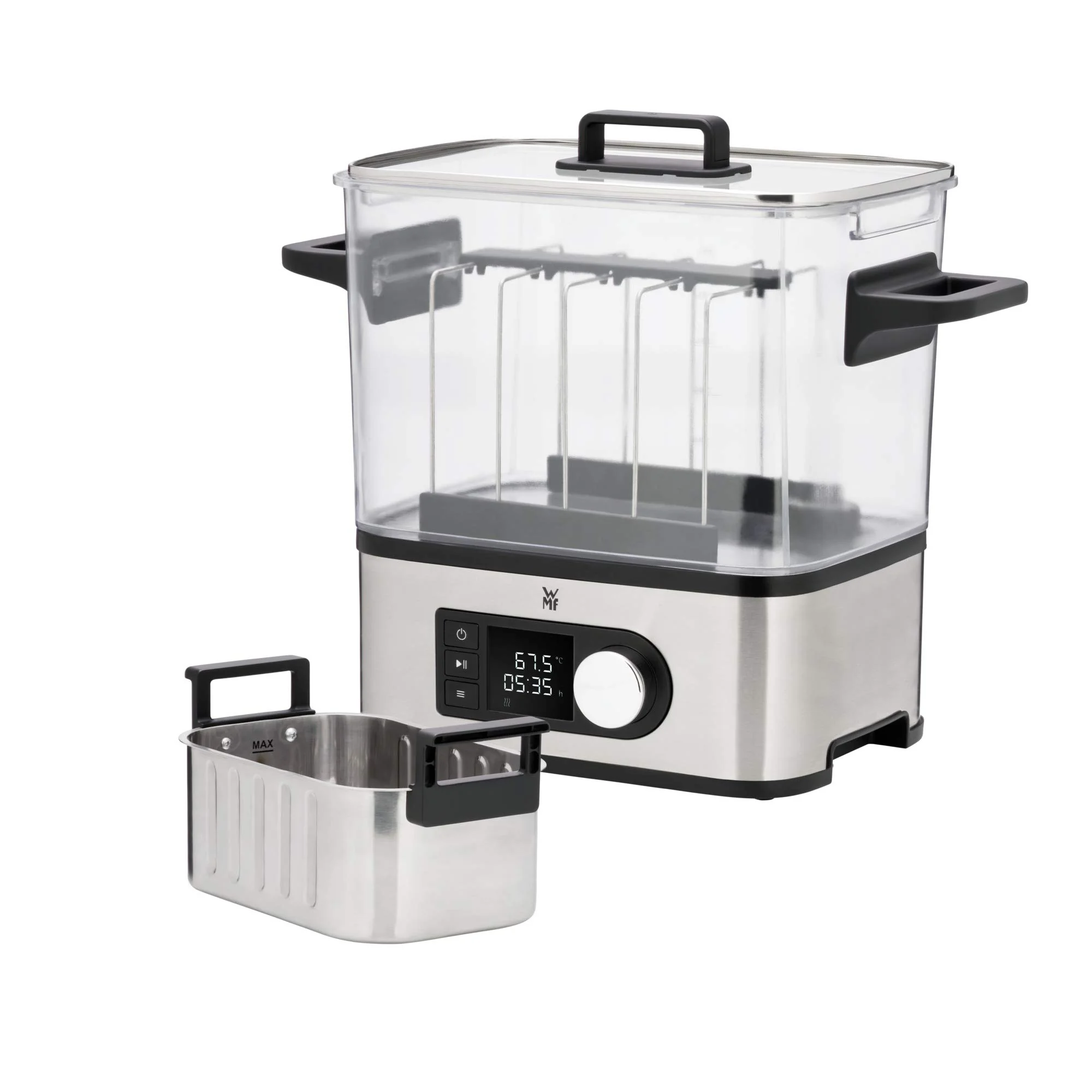 WMF Lono 2in1 Sous Vide Garer Pro mit Slow-Cook Einsatz 1500 W, Vakuum garen, Schongaren, Wasserbhälter 6,0 l, Timer-Funktion bis 72 Stunden product image