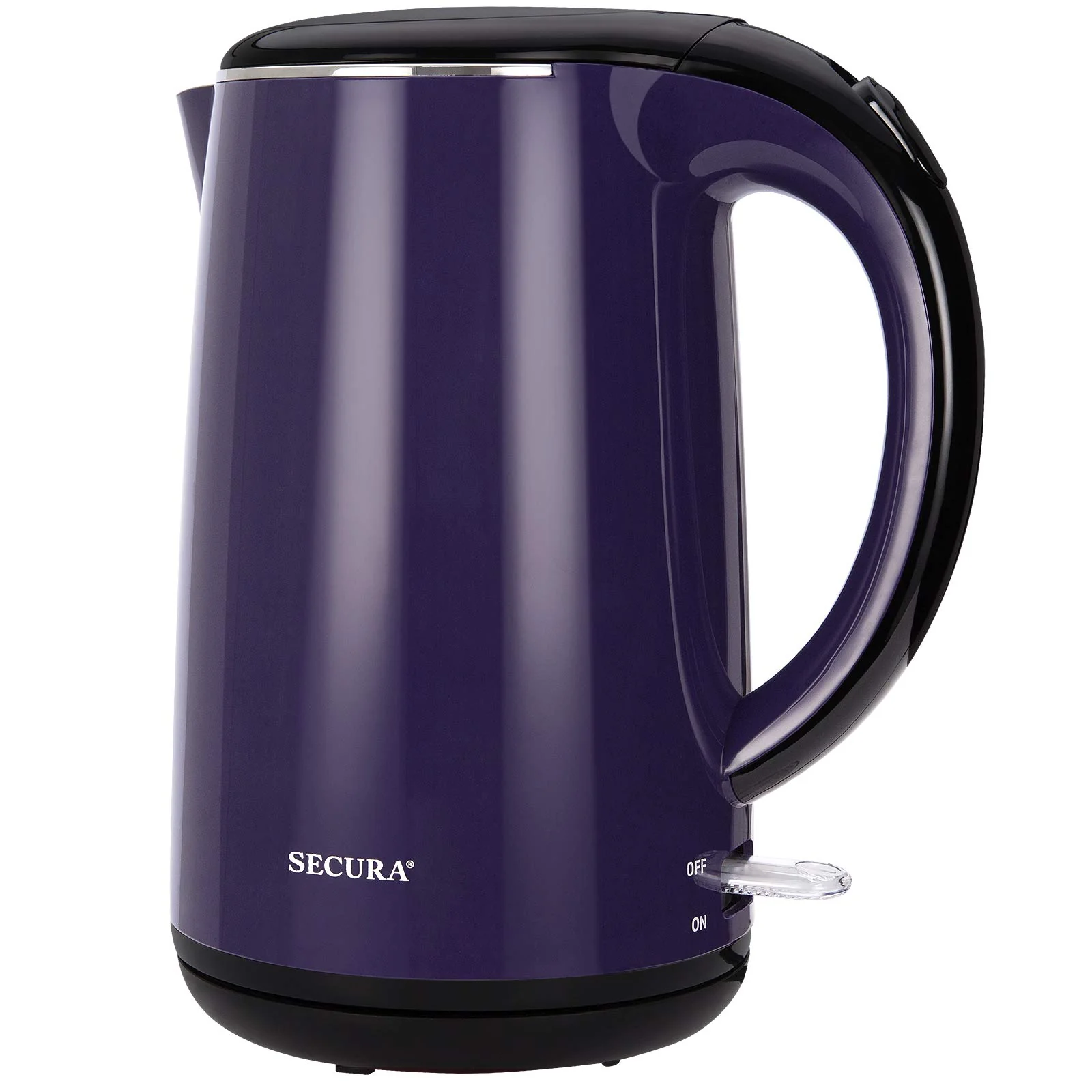Secura Original Stainless Steel Double Wall Electric Water Kettle 1.8 Quart with Auto Shut-Off & Boil-Dry Protection, Dark Purple SWK-1701DP/HB-3227B product image