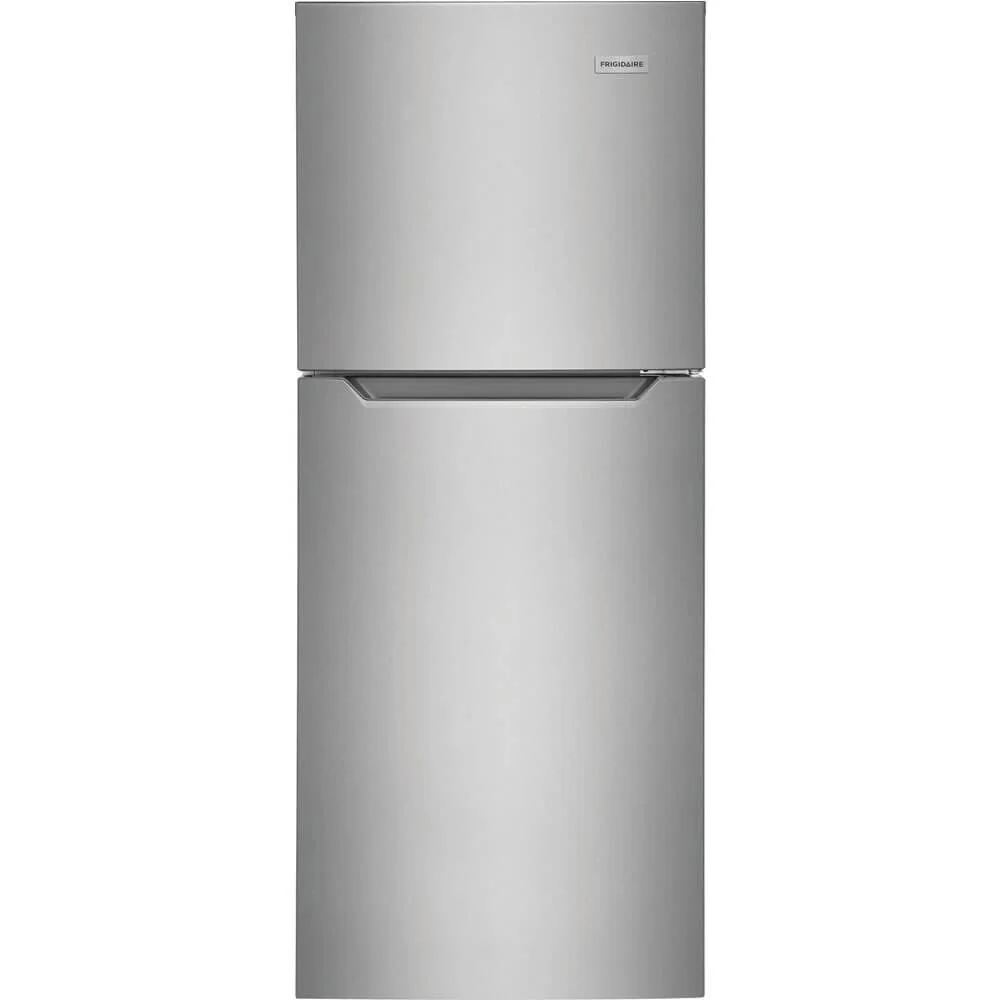 Frigidaire 11.6 Cu. Ft. Compact ADA Top Freezer Refrigerator in Brushed Steel with Electronic Control Panel, Reversible Door Swing, ENERGY STAR product image