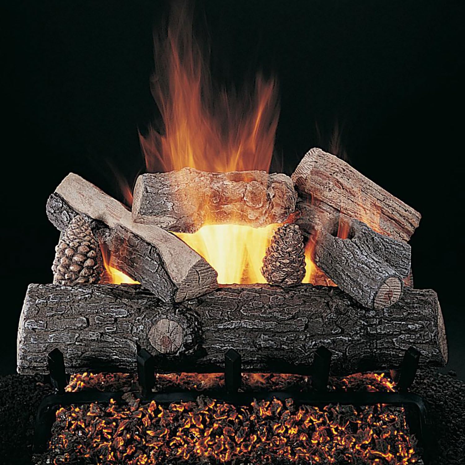 Rasmussen Lone Star Log Set with 18-Inch Multi-Burner and Electronic Spark to Pilot w/Variable Flame Remote and LC18 Valve Vanisher LS18-LC18-VEI-N, Natural Gas, 18-Inches product image
