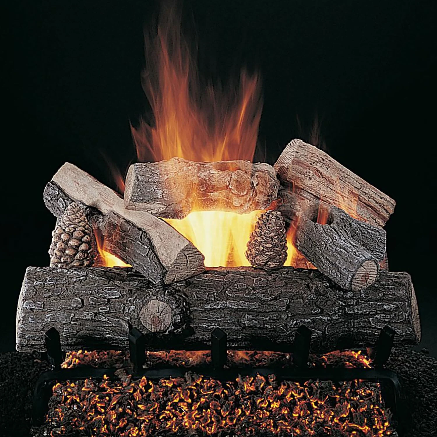 Rasmussen Lone Star Log Set with 18-Inch Multi-Burner and Electronic Spark to Pilot w/Variable Flame Remote and LC18 Valve Vanisher LS18-LC18-VEI-N, Natural Gas, 18-Inches product image