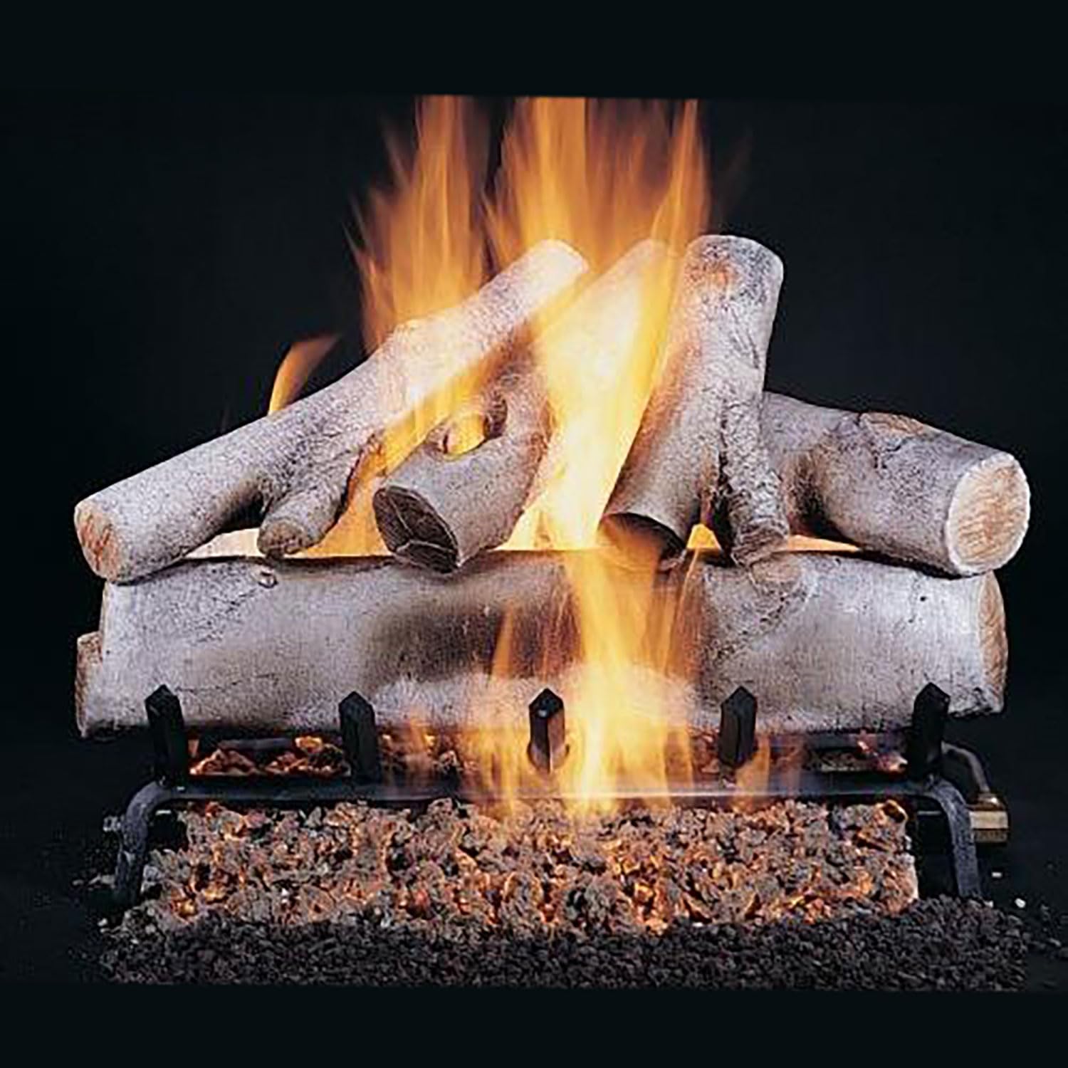 Rasmussen Birch Log Set with 18-Inch Custom Embers Pan Burner and Safety Pilot with Variable Flame Remote WB186-CXF18-B-N-RMC1E-N, Natural Gas, 18-Inches product image