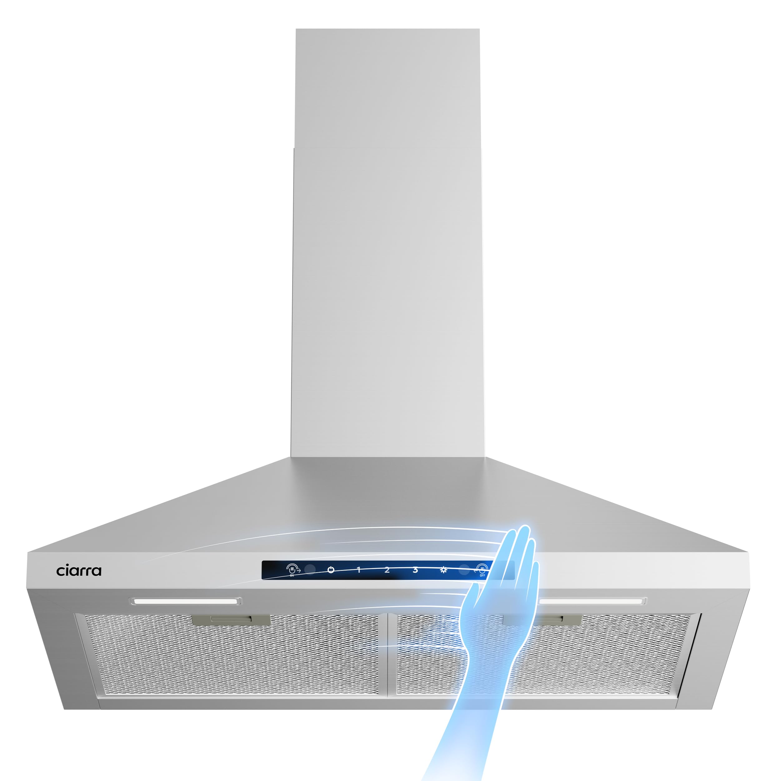 CIARRA Stainless Steel Range Hood 30 inch 650CFM Ducted/Ductless Stove Hood Vent with LED Light for Kitchen, Ducted and Ductless Convertible product image