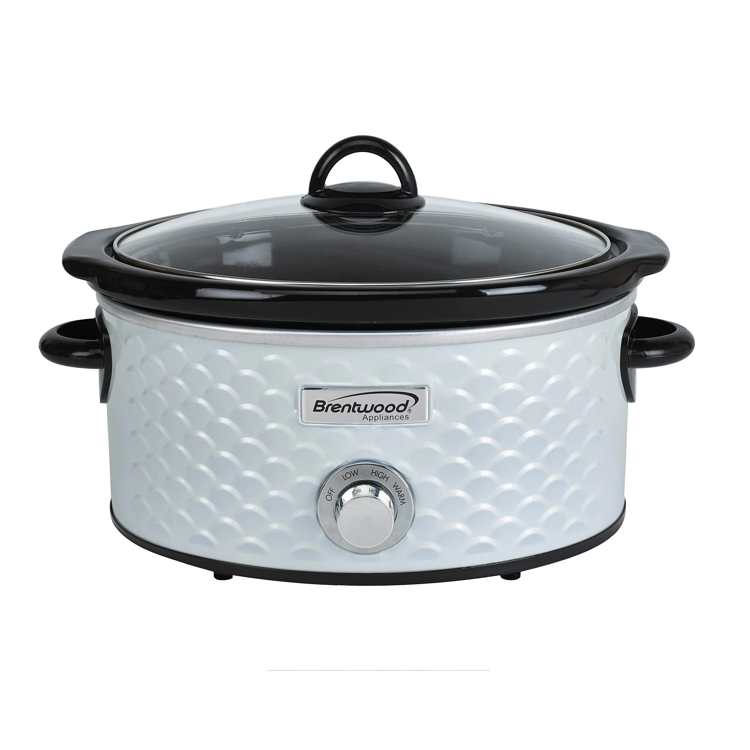 Brentwood SC-140W Slow Cooker Scallop Pattern, 4.5 Quart, White product image