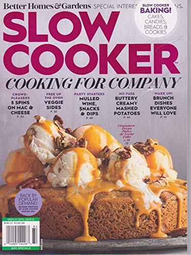 Better Homes & Gardens SLOW COOKER, MAGAZINE WINTER 2018, COOKING FOR COMPANY, SLOW COOKER BAKING ! CAKES, CANDIES, BREADS, COOKIES product image