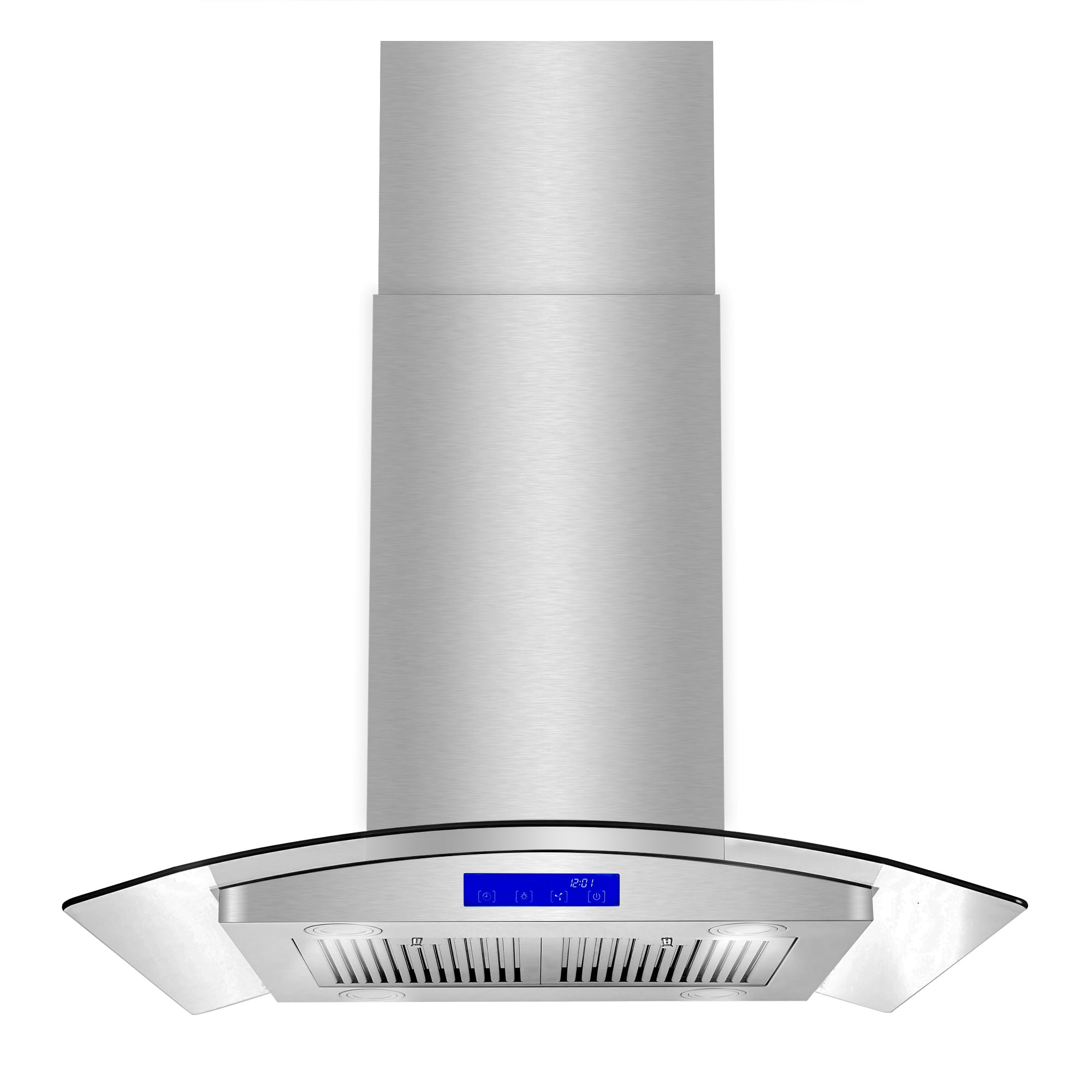 COSMO COS-668ICS750 30 in. Lumin Collection 380 CFM Ducted Island Range Hood, Soft Touch Controls, LED Lights, Stainless Steel product image