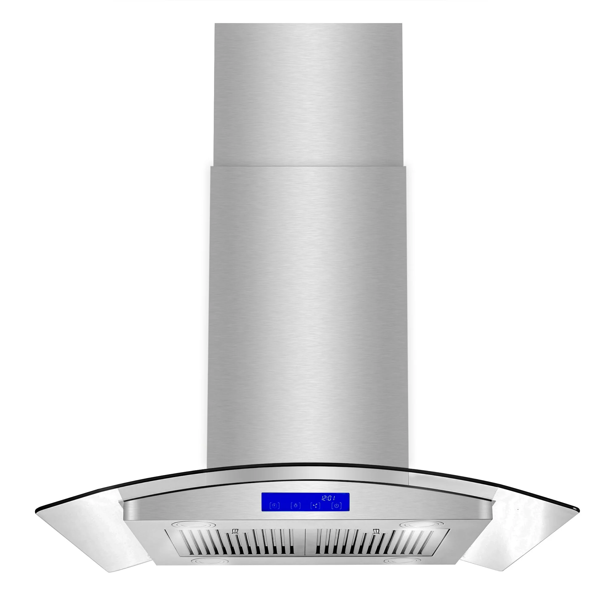 COSMO COS-668ICS750 30 in. Lumin Collection 380 CFM Ducted Island Range Hood, Soft Touch Controls, LED Lights, Stainless Steel product image