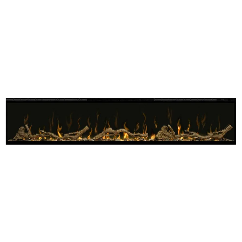 Dimplex IgniteXL 74 inch Built-in Linear Electric Fireplace with Driftwood and River Rock Accessories - Black, XLF74 & LF74DWS-KIT product image