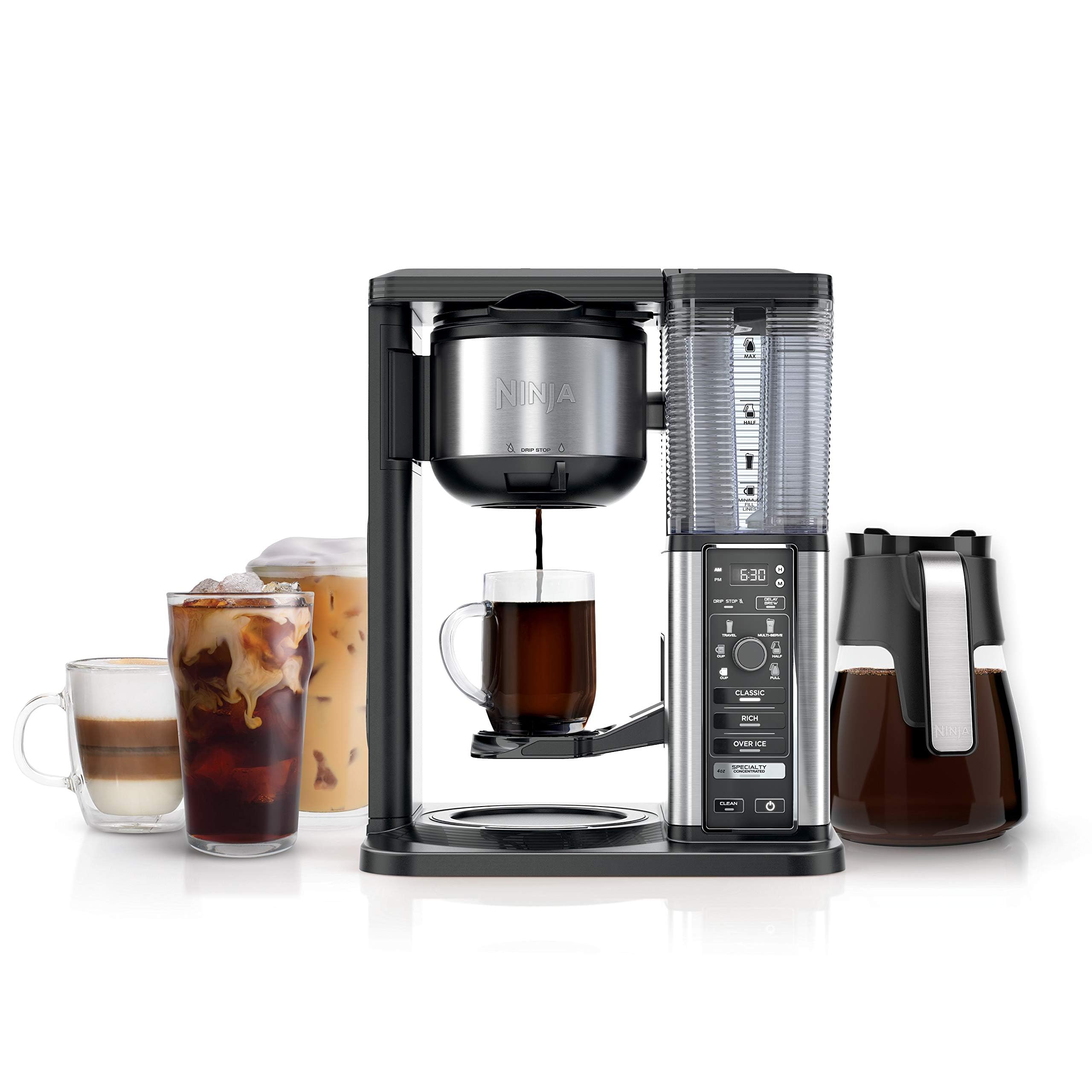 Ninja Specialty Coffee Maker, Hot & Iced Coffee, 6 Brew Styles, 8 Sizes, Small Cup to Travel Mug, 10-Cup Carafe, Fold-Away Frother, Permanent Filter, Removable Reservoir, Black, CM401 product image