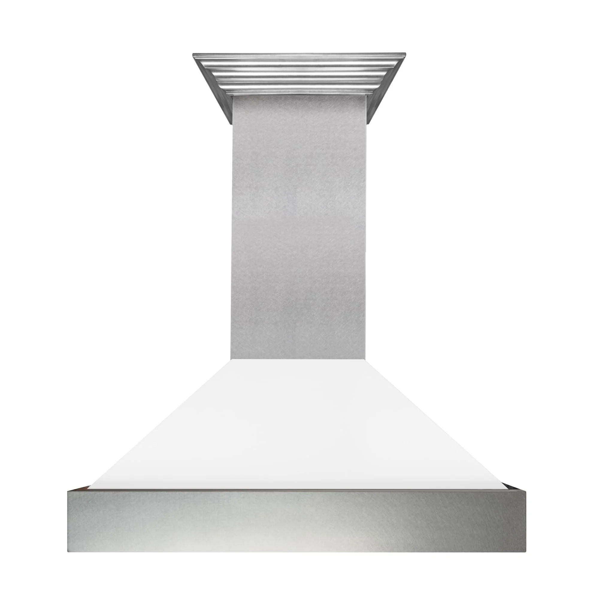 ZLINE 36 in. Ducted Satin Stainless Steel Wall Mount Range Hood with White Matte Shell 8654WM-36 product image