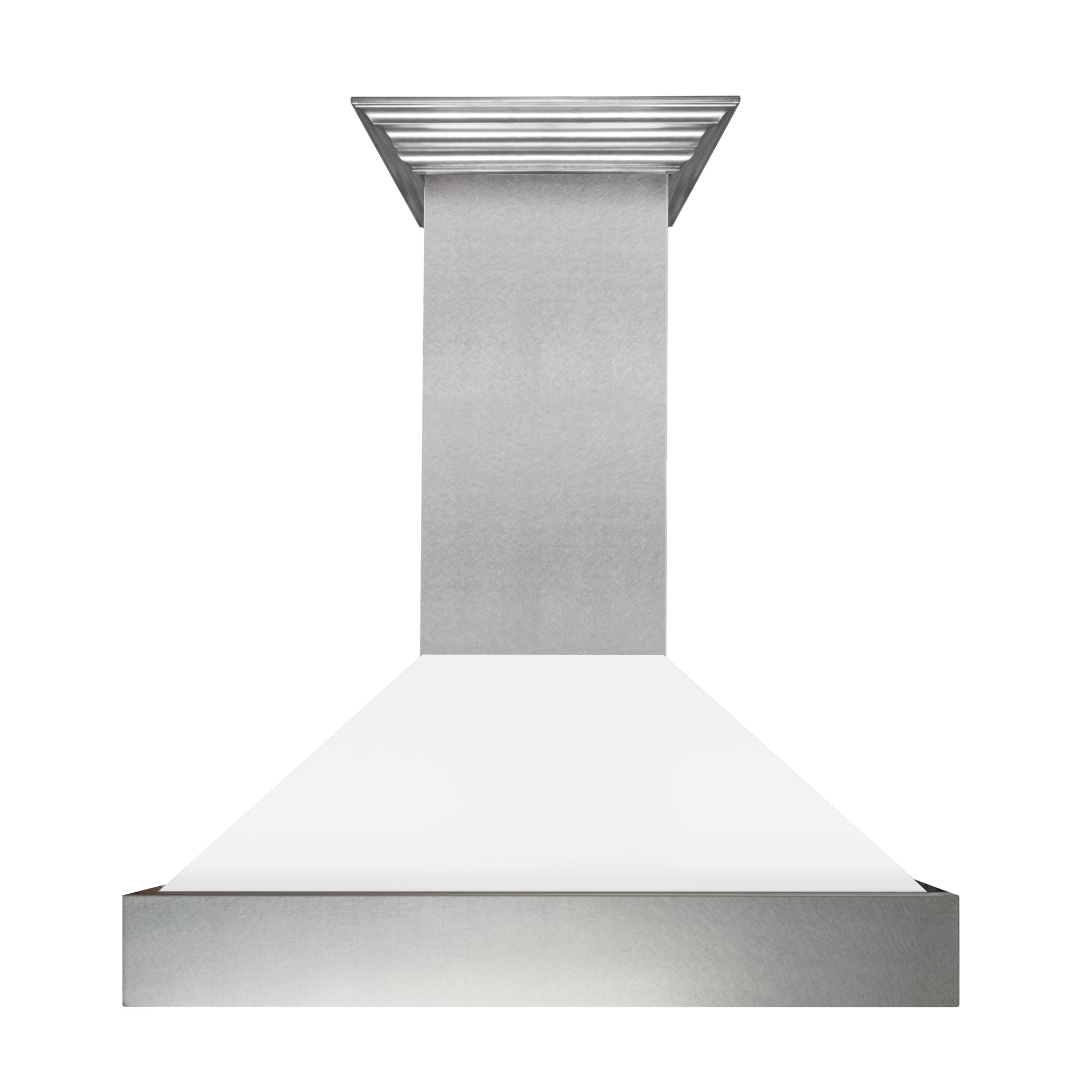 ZLINE 48 in. Ducted Satin Stainless Steel Wall Mount Range Hood with White Matte Shell 8654WM-48 product image
