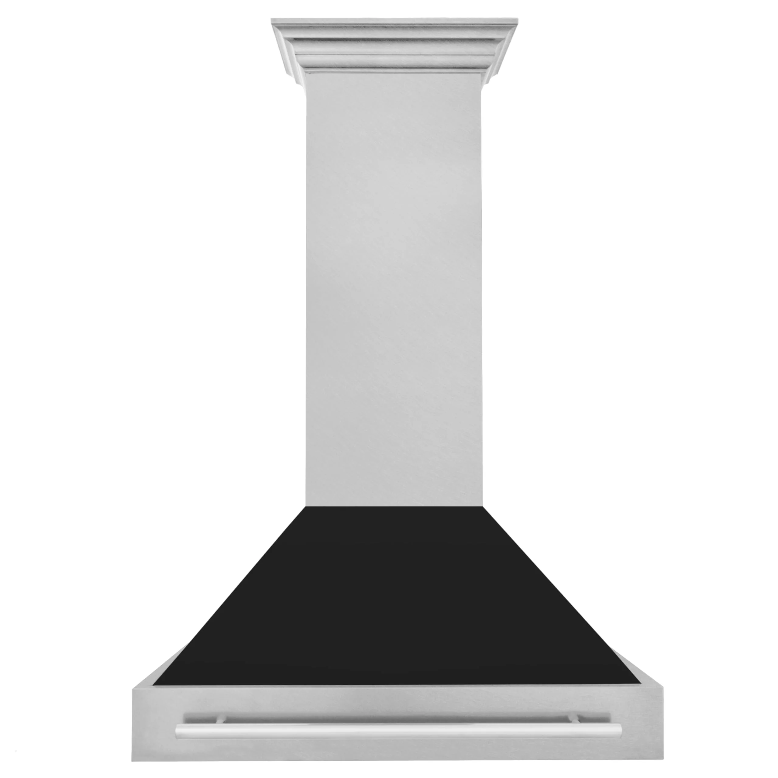 ZLINE 36 in. Ducted Satin Stainless Steel Wall Mount Range Hood with Black Matte Shell 8654BLM-36 product image