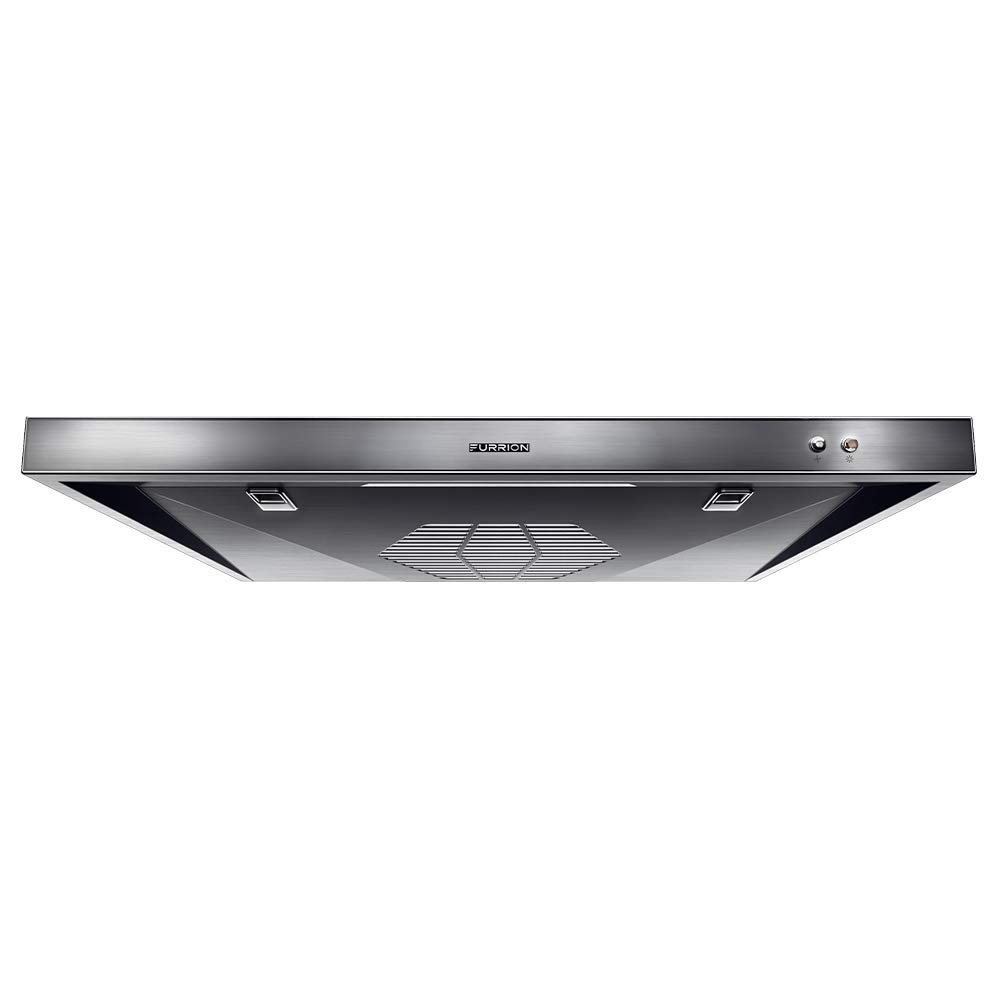 Furrion 12V RV Under-Cabinet Ducted Range Hood with Replaceable Charcoal Filter, LED Light, Exhaust Fan, VibrationSmart Technology & CSA Certification Stainless Steel - FHO23SACR-SS product image
