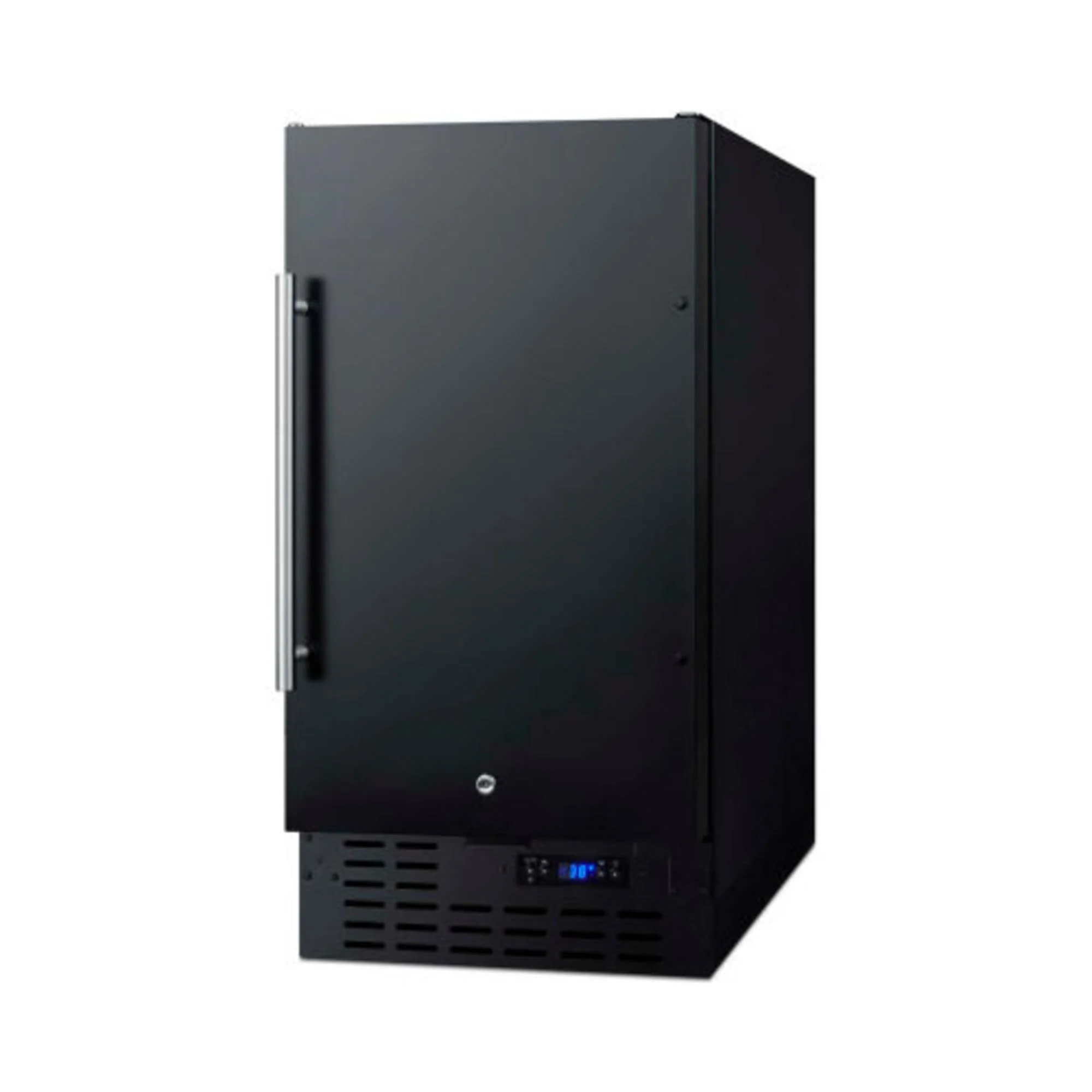 Summit Appliance FF1843B 18" Wide Built-in All-refrigerator in Black with Digital Thermostat, Automatic Defrost, Digital Display, Adjustable Chrome Shelves, LED Light and Front Lock product image