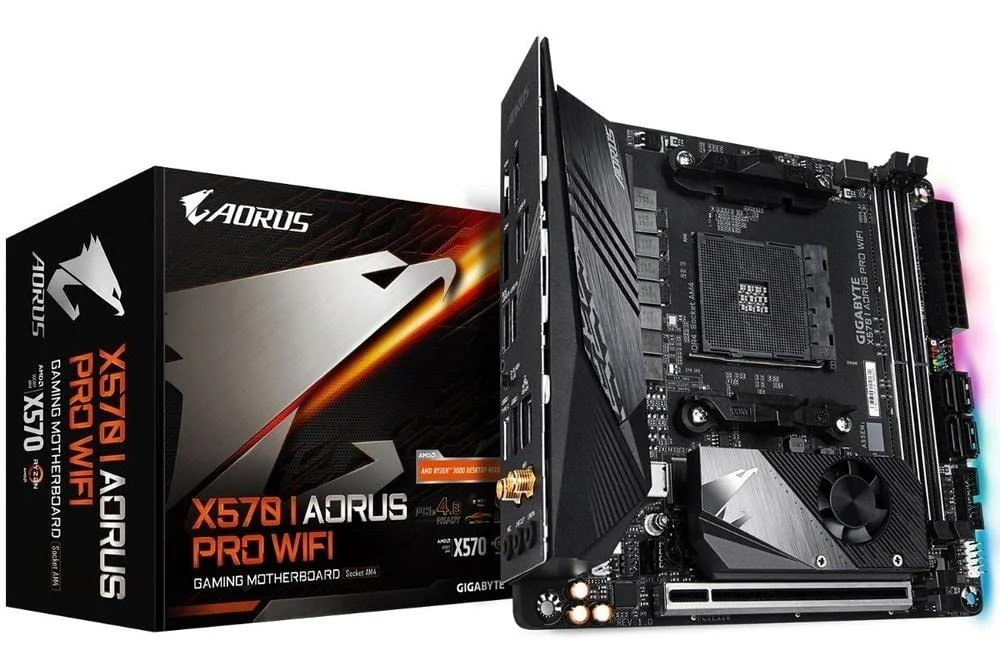 GIGABYTE X570 I AORUS Pro Wi-Fi AMD Ryzen 3000/X570/Mini-Itx/PCIe4.0/DDR4/USB 3.1/Realtek ALC1220-Vb/DisplayPort 1.4/2xHDMI 2.0B/RGB Fusion 2.0/Gaming Motherboard product image