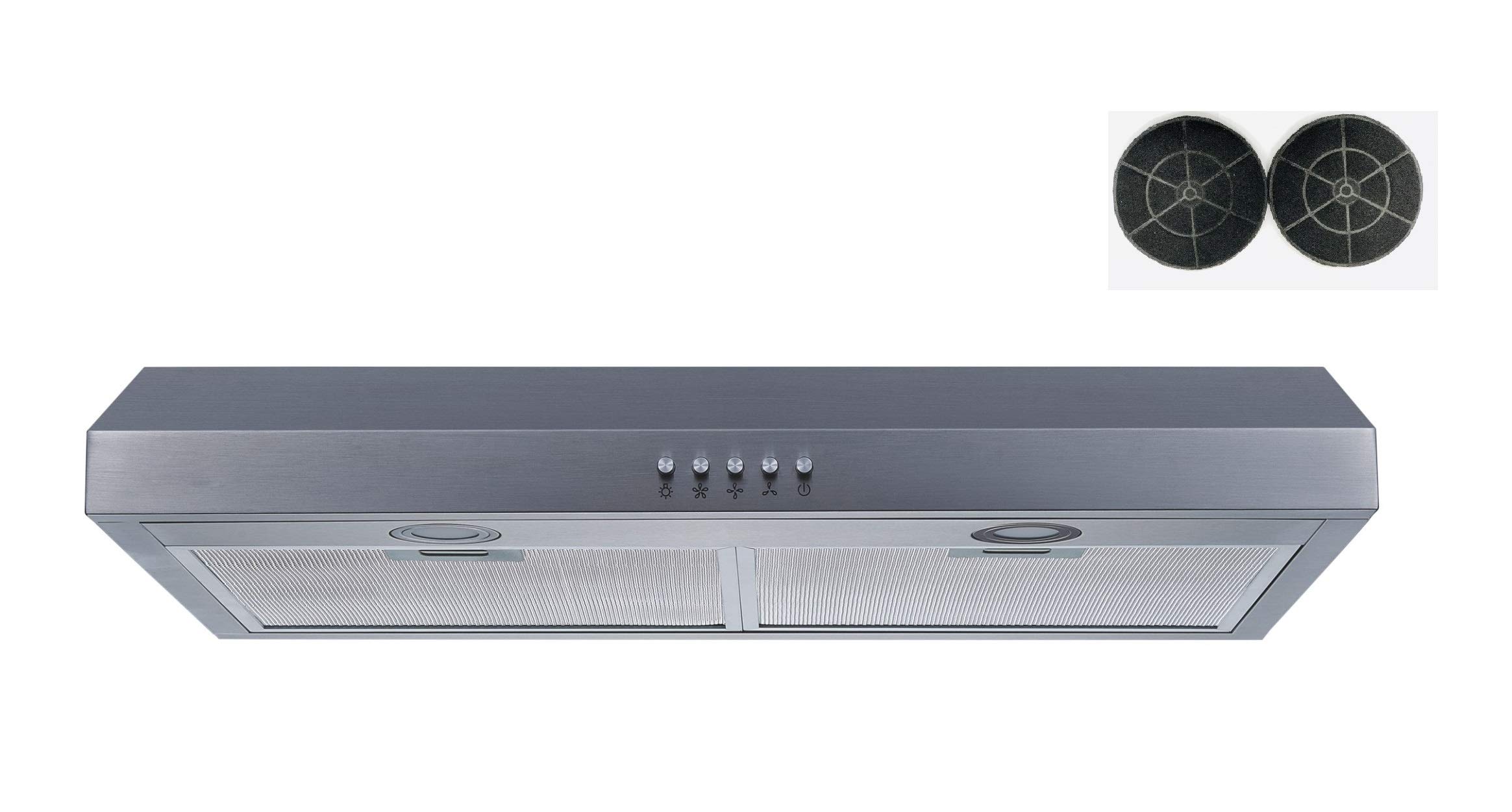 Winflo 30 In. Convertible Stainless Steel Under Cabinet Range Hood with Mesh filters and Charcoal Filters and Push Button Control product image