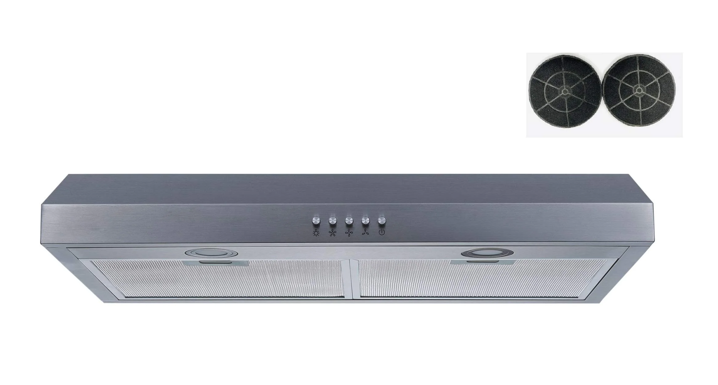 Winflo 30 In. Convertible Stainless Steel Under Cabinet Range Hood with Mesh filters and Charcoal Filters and Push Button Control product image