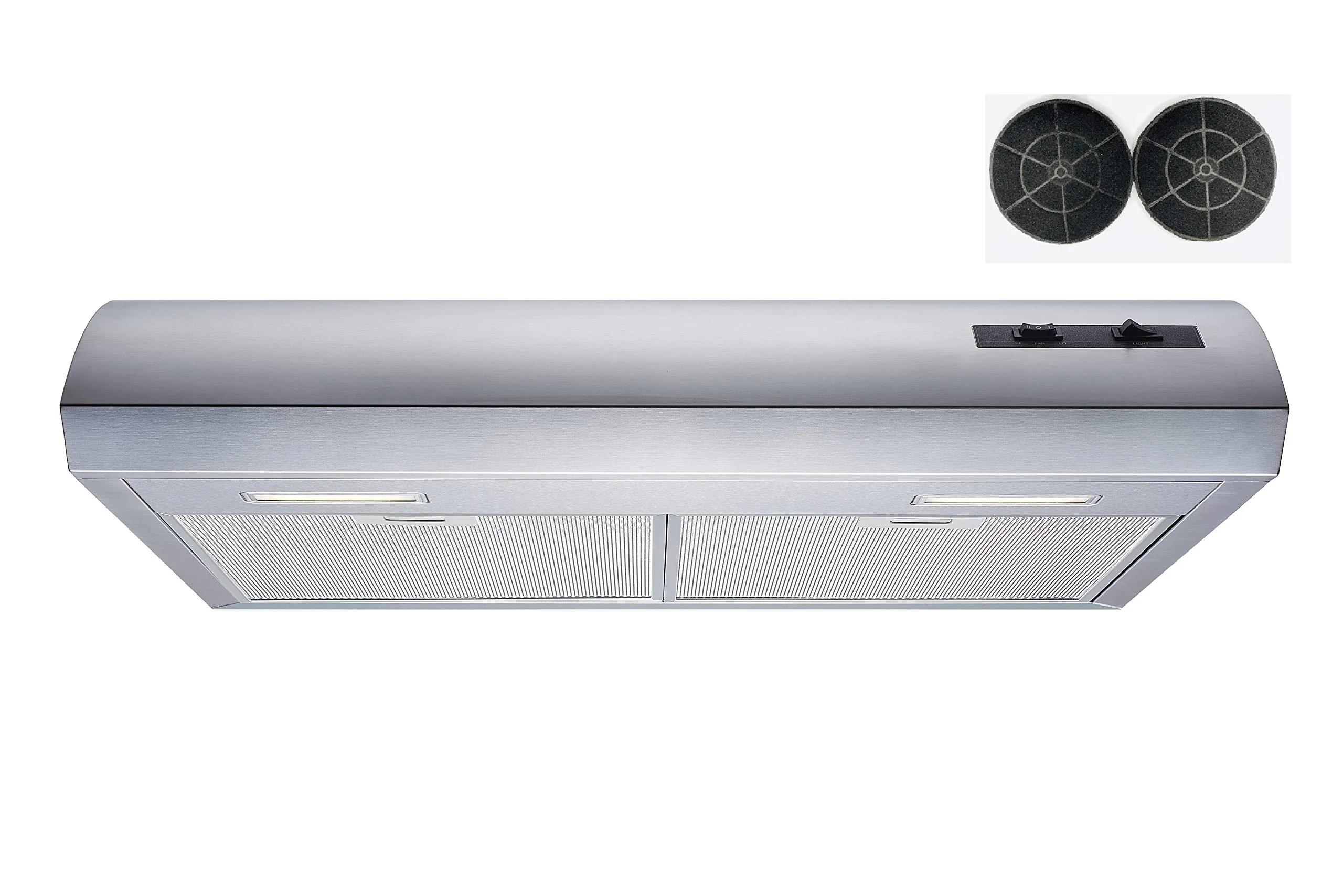 Winflo 30 In. Convertible Stainless Steel Under Cabinet Range Hood with Mesh filters and Charcoal Filters and Push Button Control product image