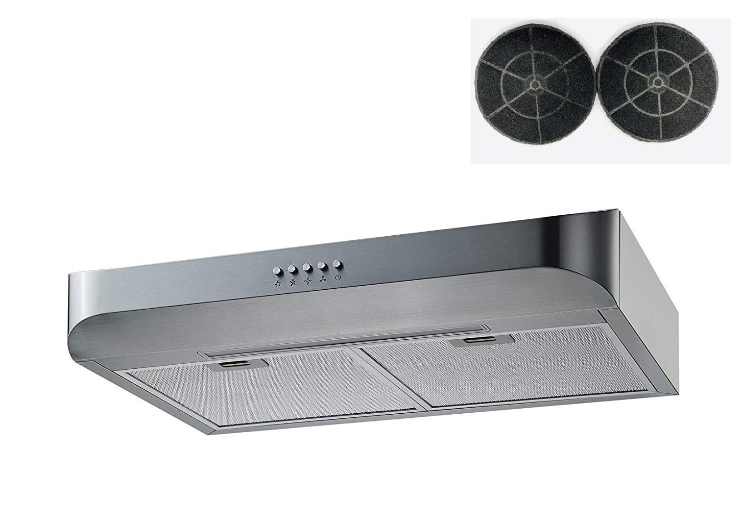 Winflo 30 In. Convertible Stainless Steel Under Cabinet Range Hood with Mesh filters and Charcoal Filters and Push Button Control product image