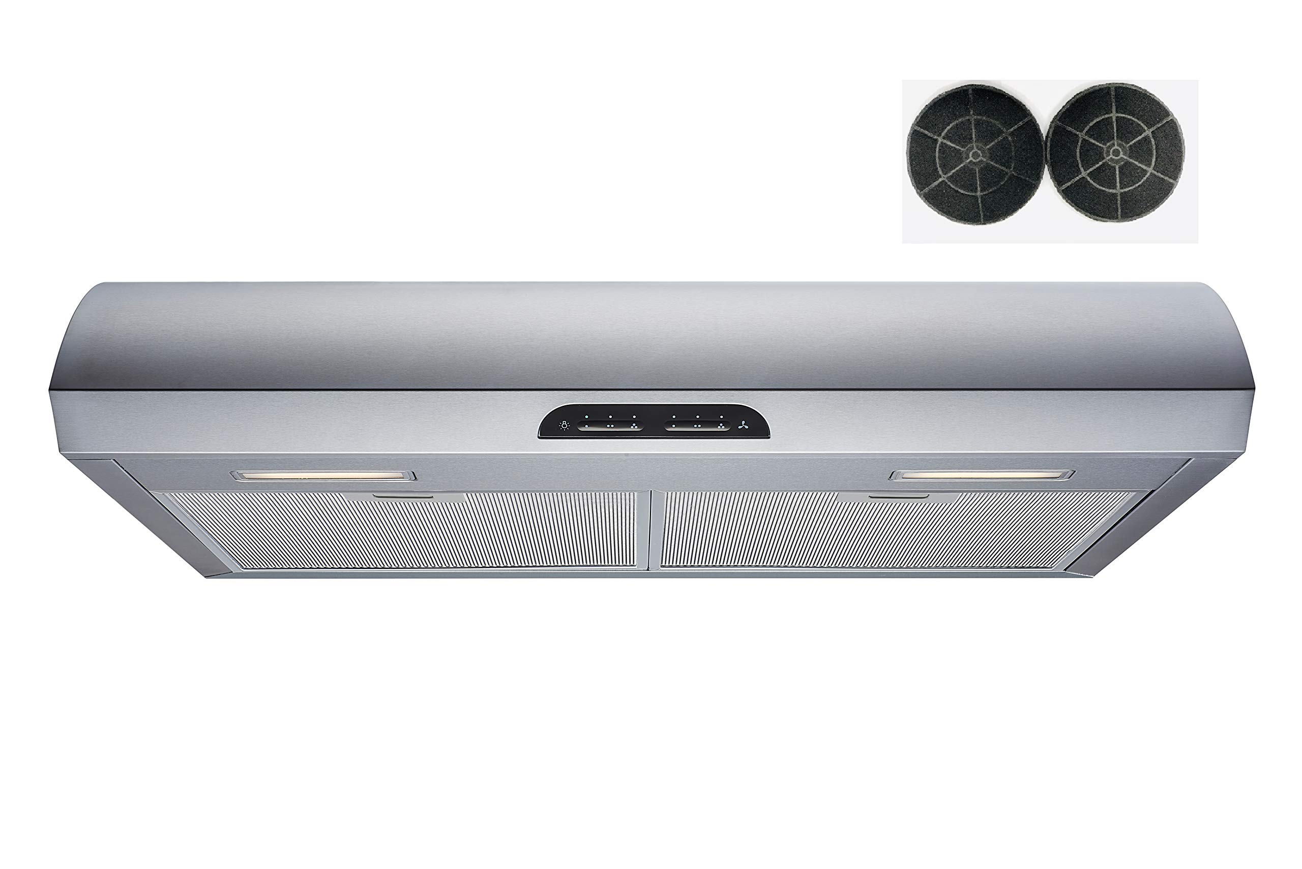 Winflo 30 In. 600 CFM Convertible Stainless Steel Under Cabinet Range Hood with Mesh Filters, Charcoal Filters and Touch Sensor Control product image