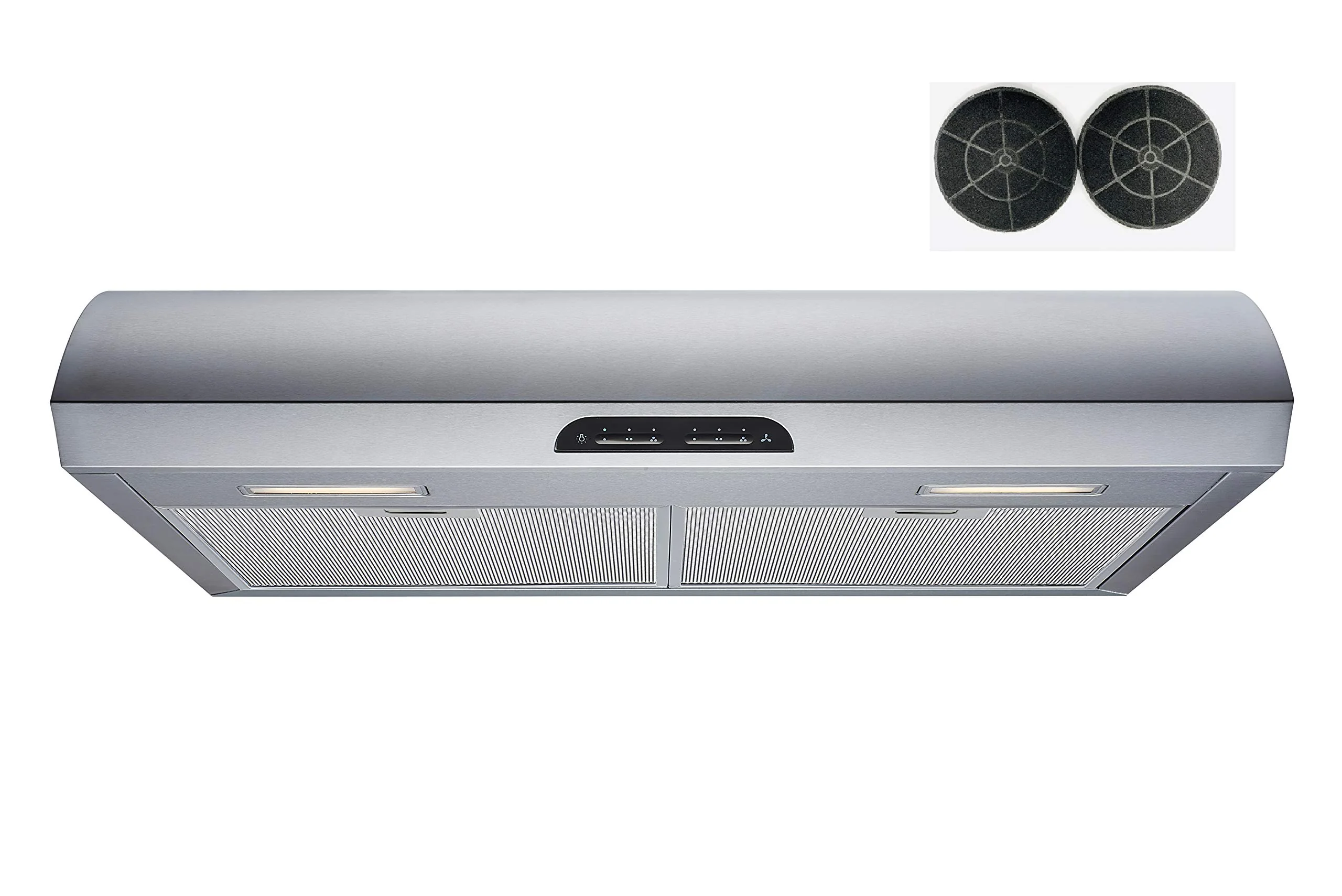 Winflo 30 In. 600 CFM Convertible Stainless Steel Under Cabinet Range Hood with Mesh Filters, Charcoal Filters and Touch Sensor Control product image