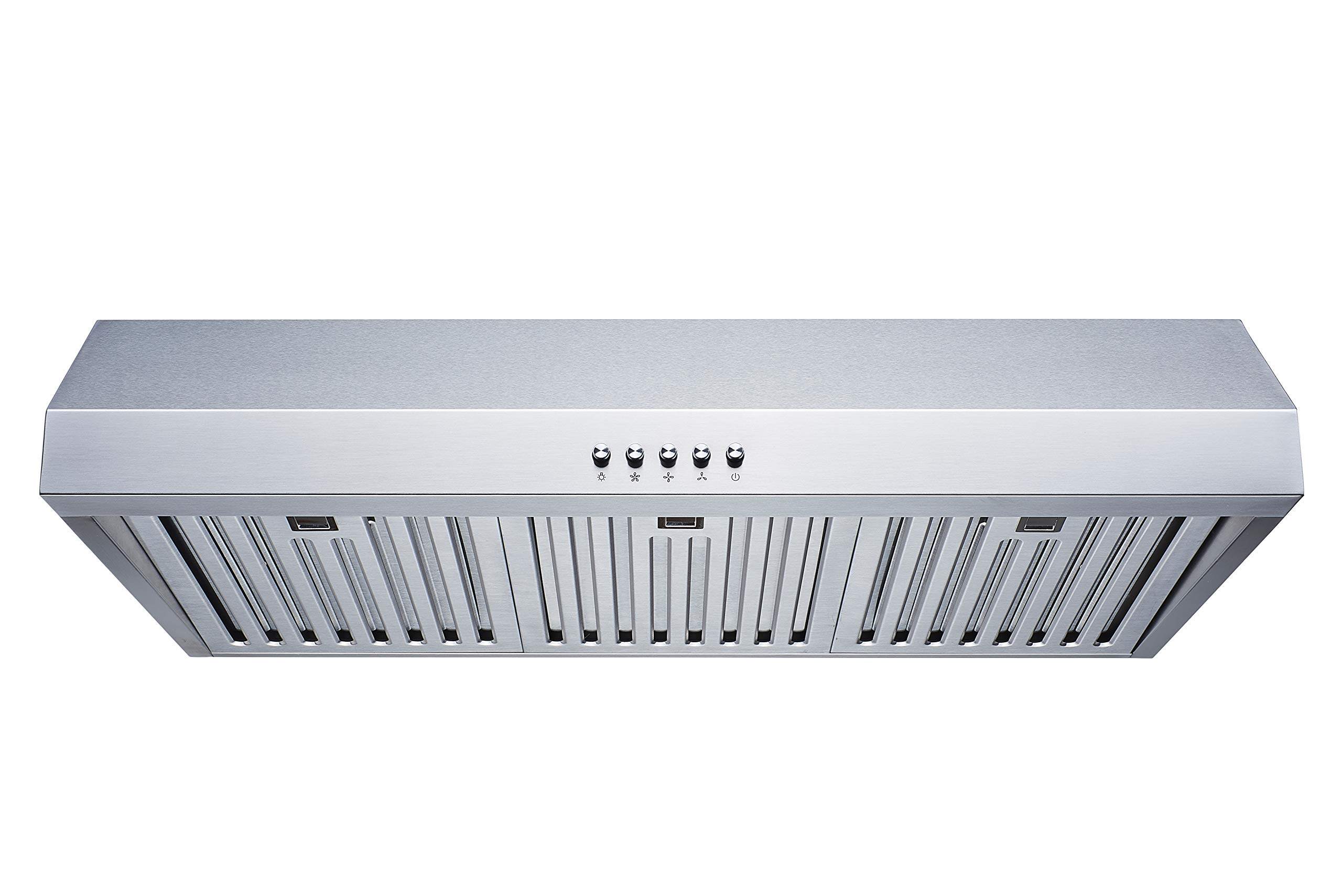 Winflo 30 In. 600 CFM Convertible Stainless Steel Under Cabinet Range Hood with Baffle Filters and Push Button Control product image