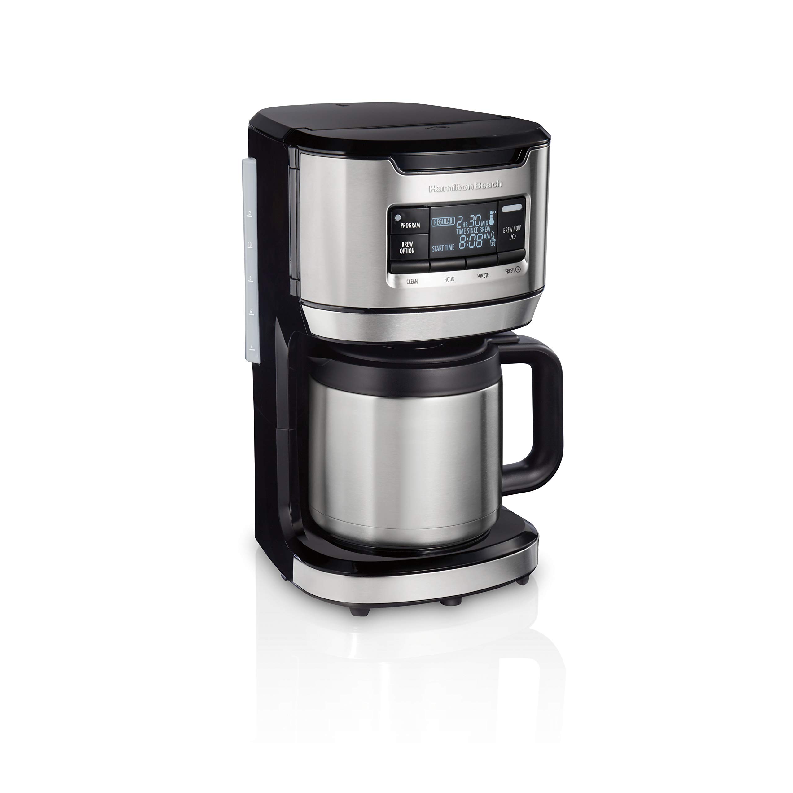 Hamilton Beach Programmable Front-Fill Coffee Maker with Thermal Carafe 46391, 12 Cup Capacity, Black and Stainless product image