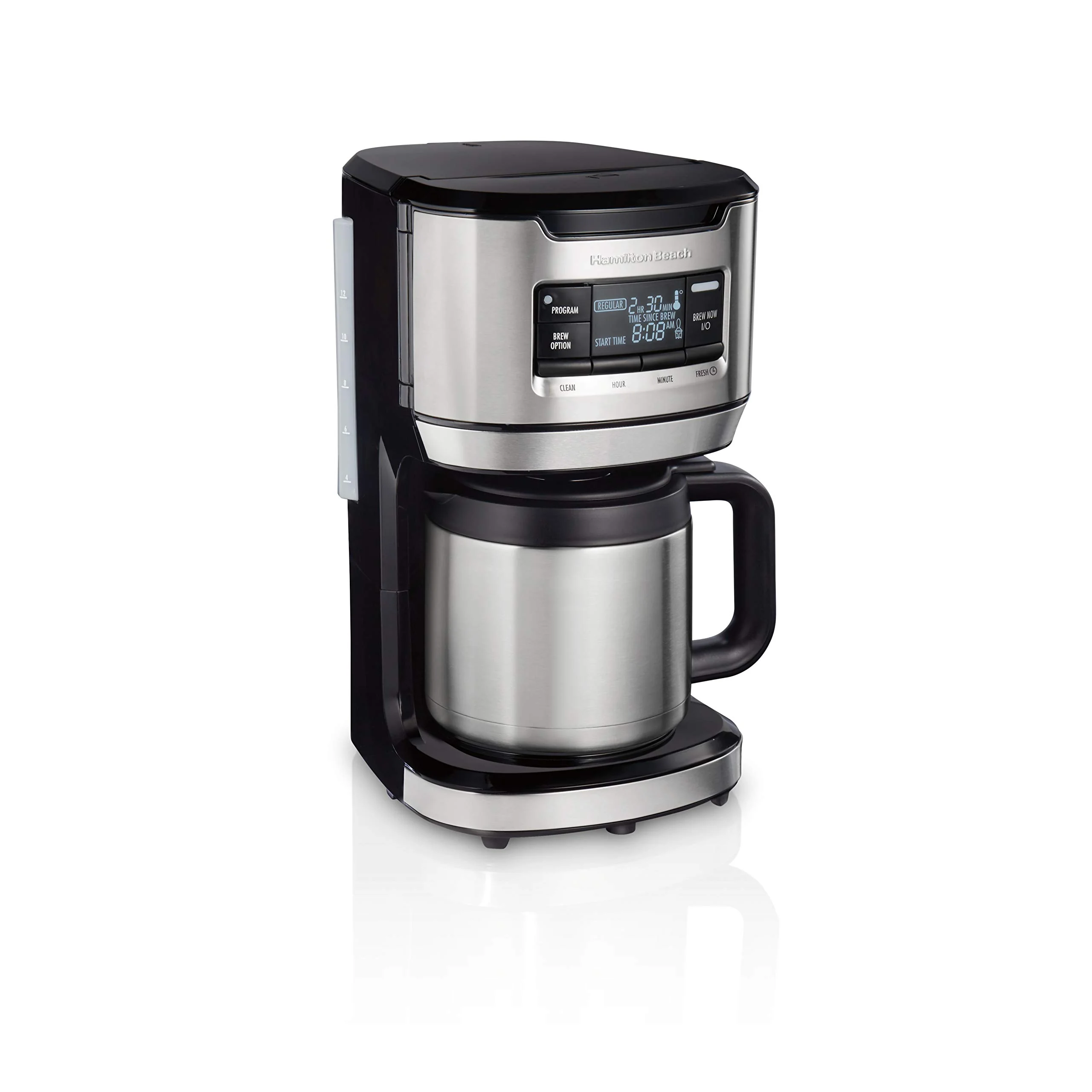 Hamilton Beach Programmable Front-Fill Coffee Maker with Thermal Carafe 46391, 12 Cup Capacity, Black and Stainless product image