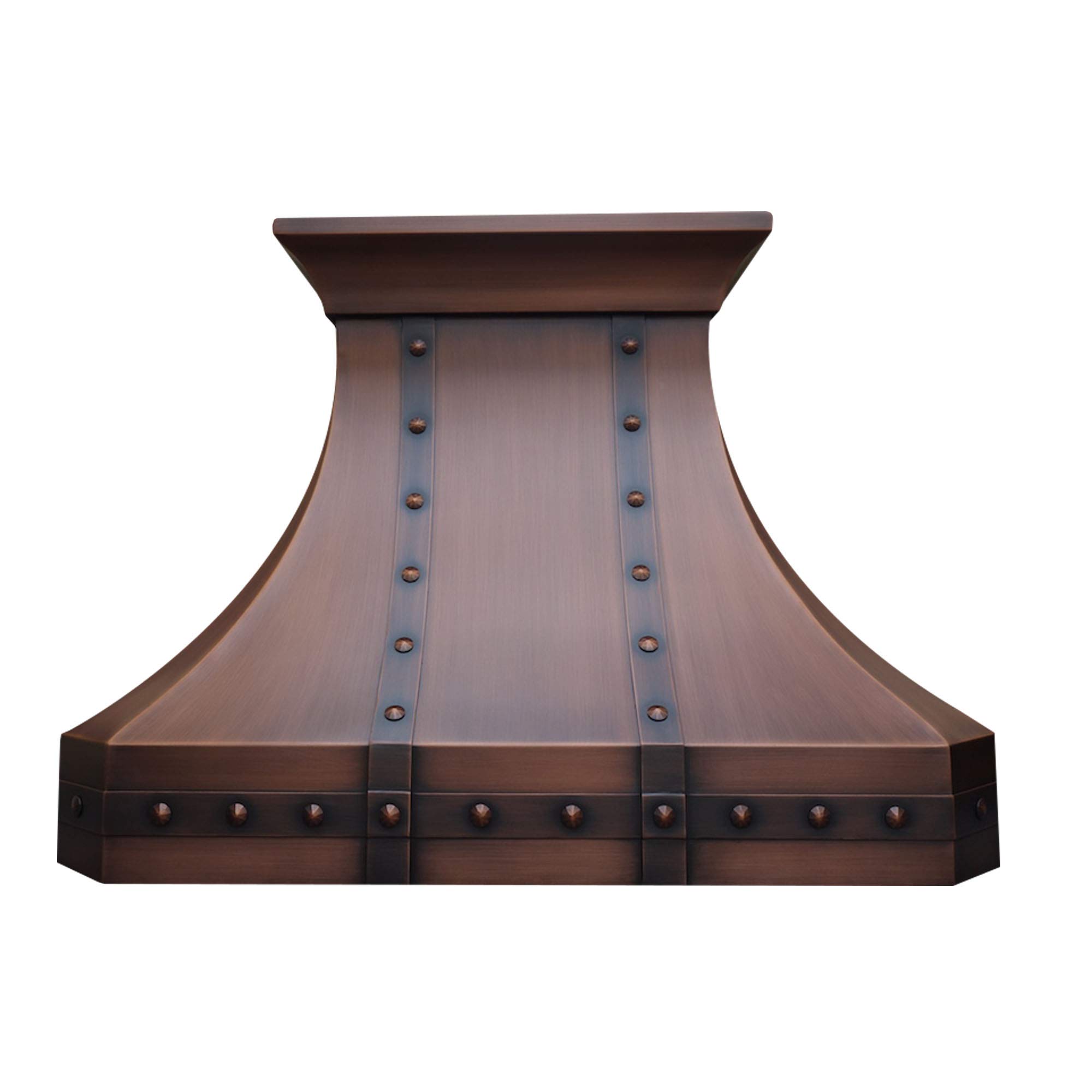 CT Copper Tailor Copper Vent Hood Wall Mount,42’’ W,27’‘H, 1150 CFM Exhaust Fan,Stainless Steel Vent,LED Light,Dishwasher-Safe Baffle Filters,Smooth-Medium Patina,VH30TR product image