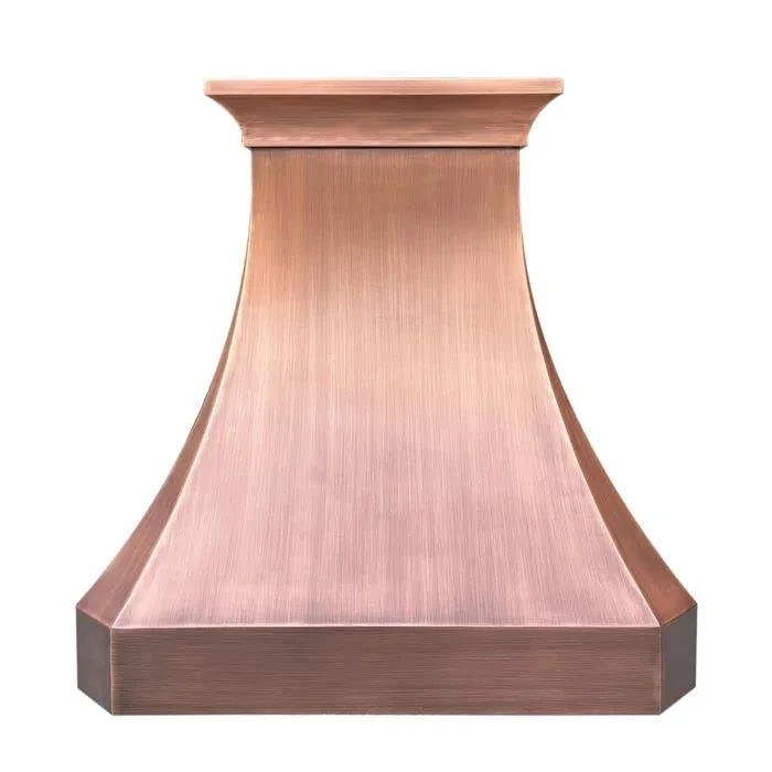 CT Copper Tailor Copper Vent Hood Wall Mount,36’’ W,30’‘H, 610 CFM Exhaust Fan,Stainless Steel Vent,LED Light,Dishwasher-Safe Baffle Filters,Smooth-Medium Patina,VH30 product image