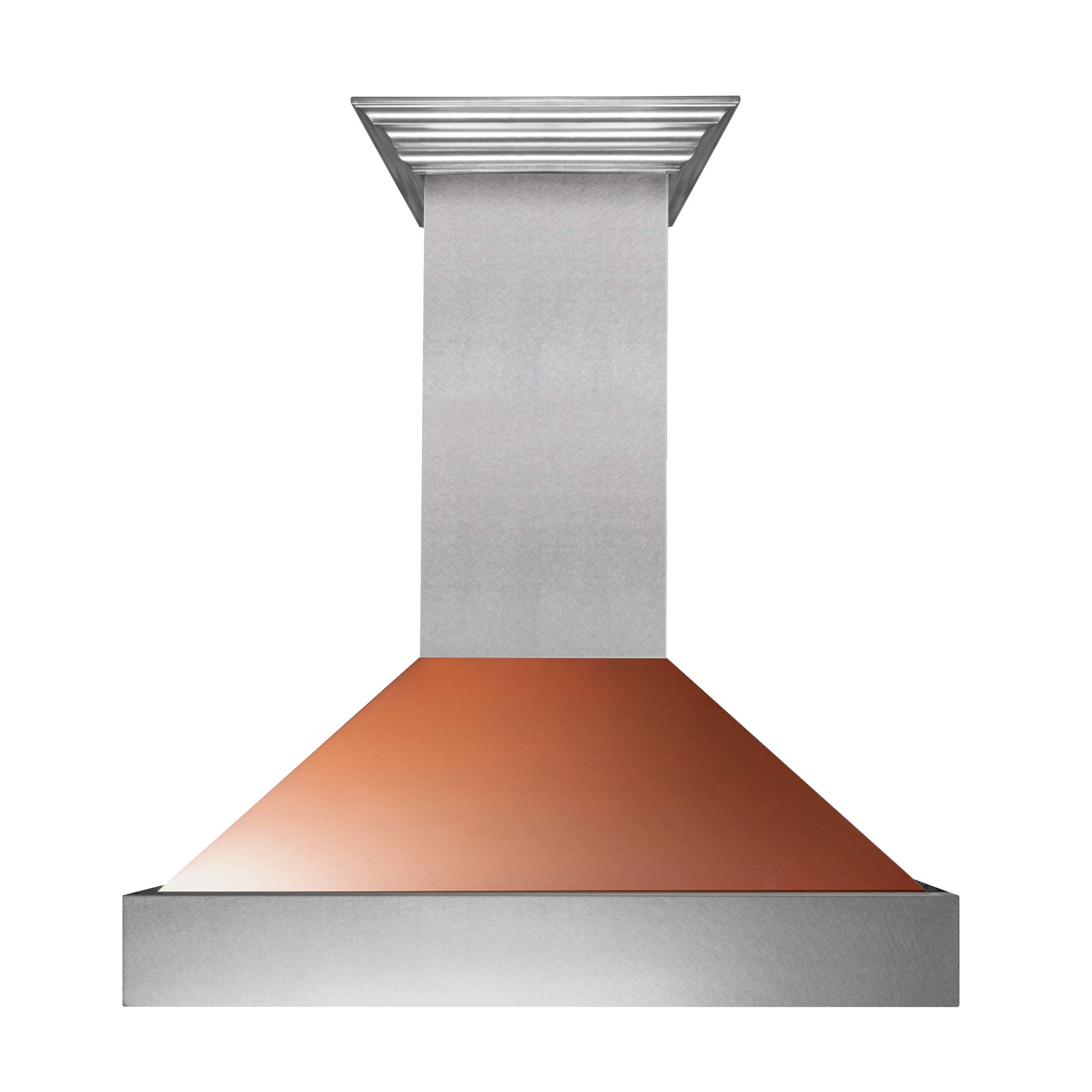 ZLINE 36 in. Ducted Satin Stainless Steel Wall Mount Range Hood with Copper Shell 8654C-36 product image