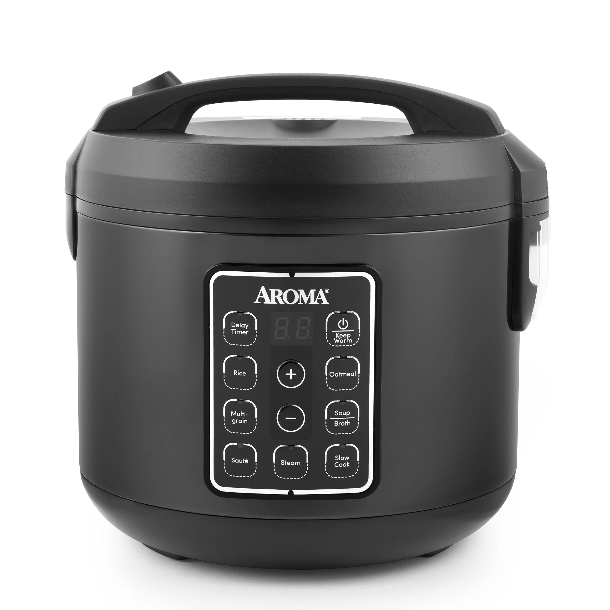 AROMA® Digital Rice Cooker, Multicooker, 6-Cup Uncooked / 12-Cup Cooked, Steamer, Slow Cooker, Oatmeal Cooker, Grain Cooker, Auto Keep Warm, 3 Qt, Black, ARC-966BD product image