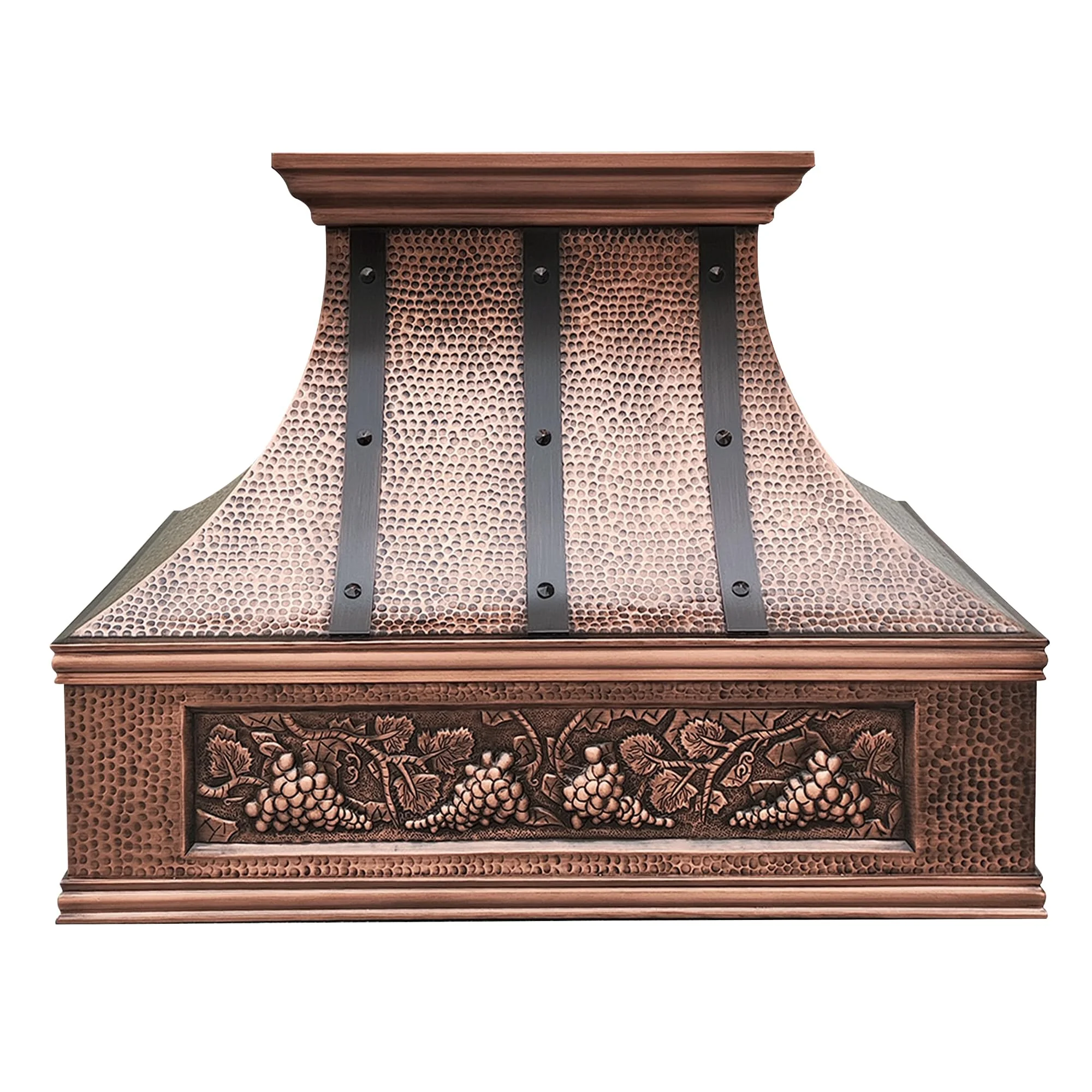 CT Copper Tailor Copper Vent Hood Wall Mount,36’’ W,27’‘H, 610 CFM Exhaust Fan,Stainless Steel Vent,LED Light,Dishwasher-Safe Baffle Filters,Heavy Hammered-Medium Patina,VH7TRA product image
