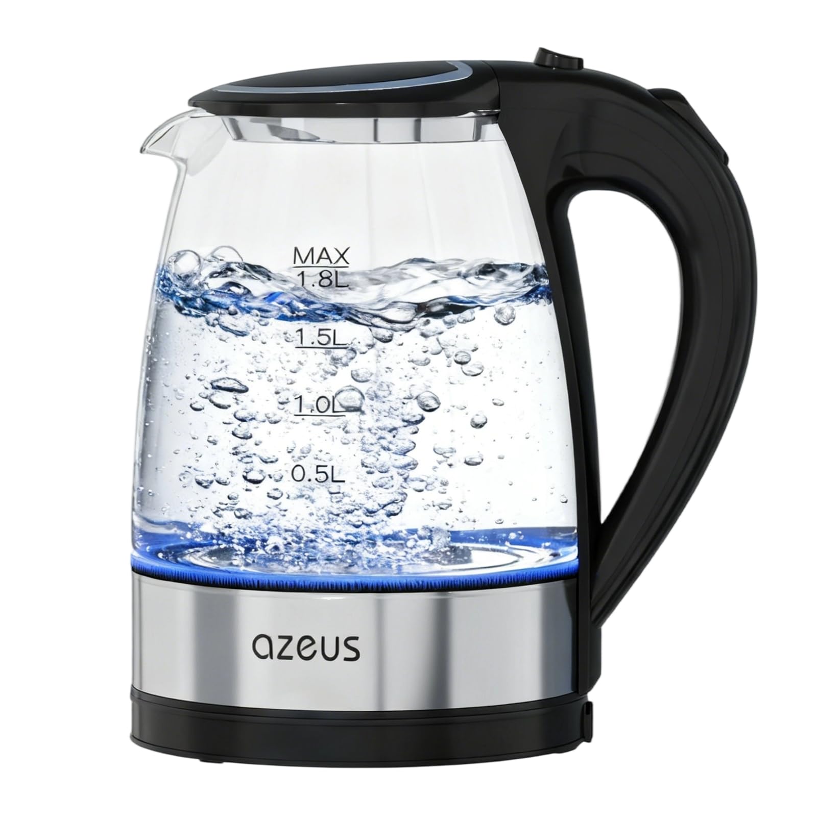 AZEUS Fast Boil Electric Water Kettle, 1.8L Large Capacity with Auto Shut-Off and Boil-Dry Protection, BPA-Free Borosilicate Glass &Stainless Steel product image
