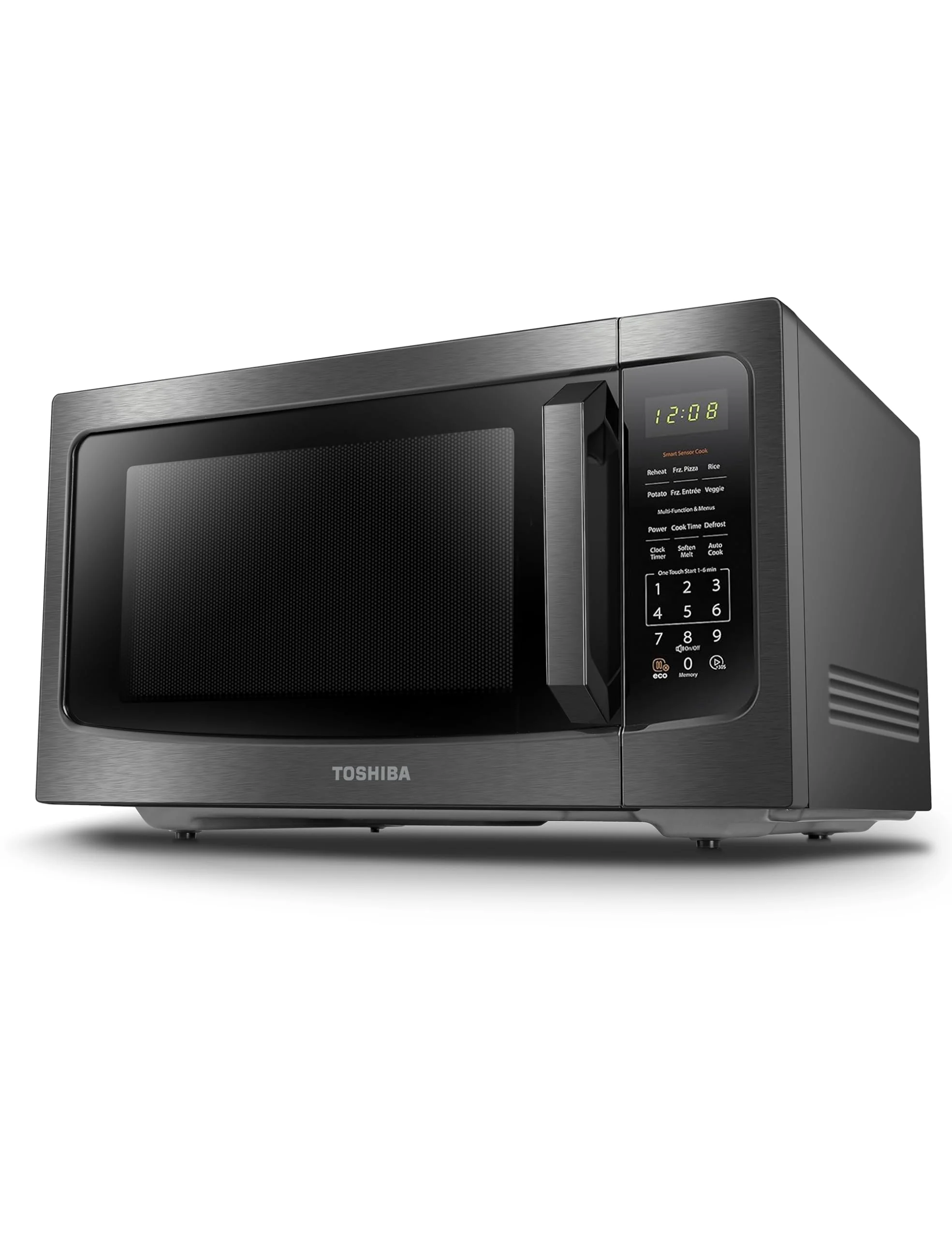 TOSHIBA ML-EM45PBS Countertop Microwave Oven with Smart Sensor and 13.6" Removable Position Memory Turntable, Sound On/Off Function, 1200W, 1.6 Cu.ft, Black Stainless Steel product image