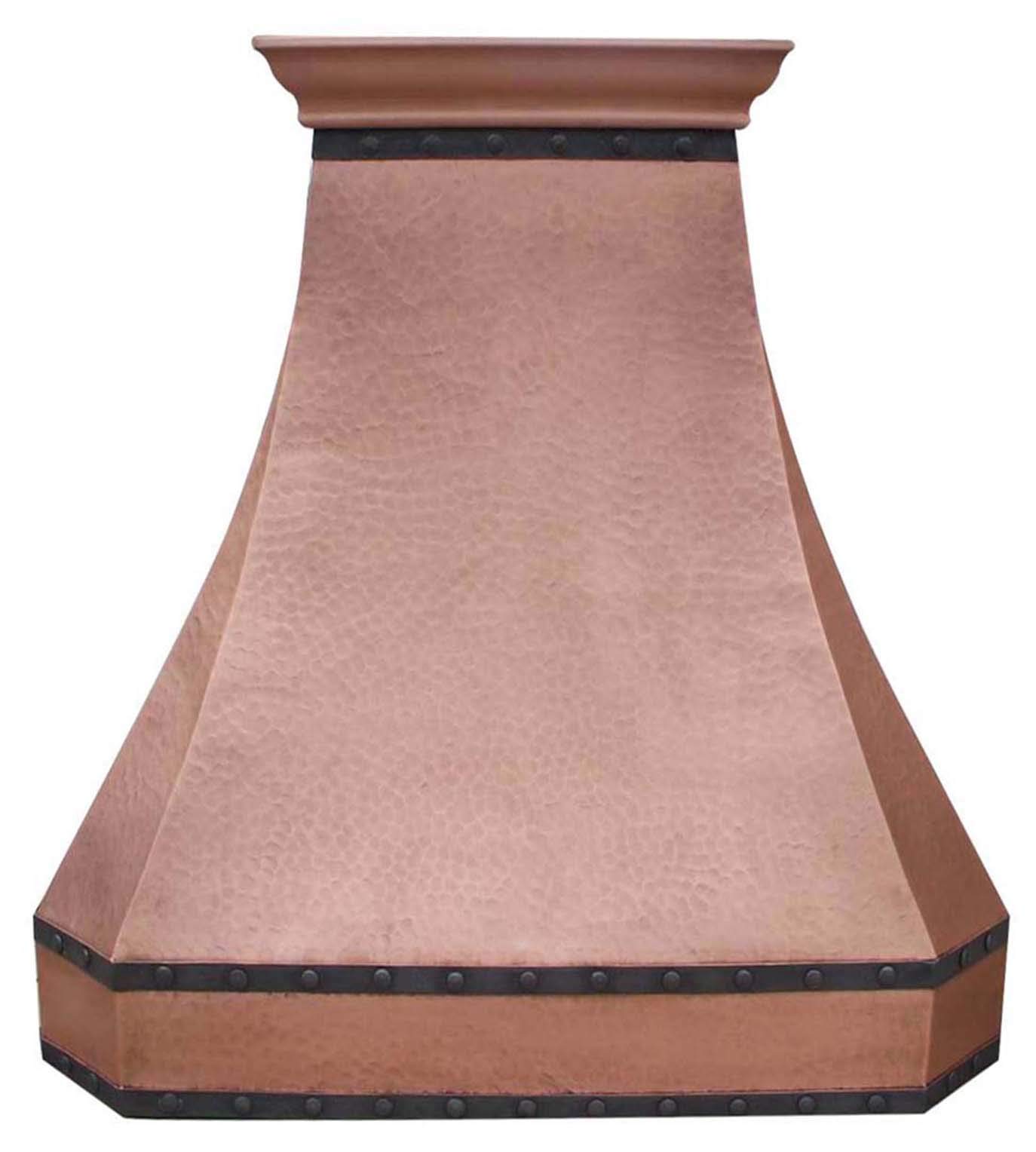 SINDA 48"Wx42"H Island Mount Copper Vent Hood for Kitchen - Handcrafted by Artisans, Hand-Hammered Finish- Includes Range Hood Lighting, Fan Motor, Blower House, Baffle Filter, H3LTR-BCI4842 product image