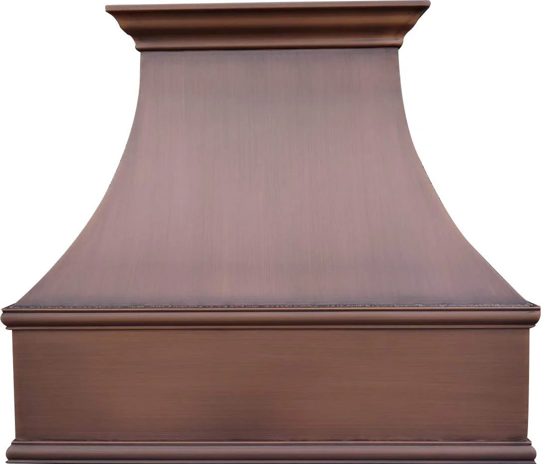 SINDA Wall Mount Hammered Copper Kitchen Oven Hood with Efficient Range Hood Insert, 30"W x 27"H, Beehive-Antique Copper, H7XBCW3027 product image
