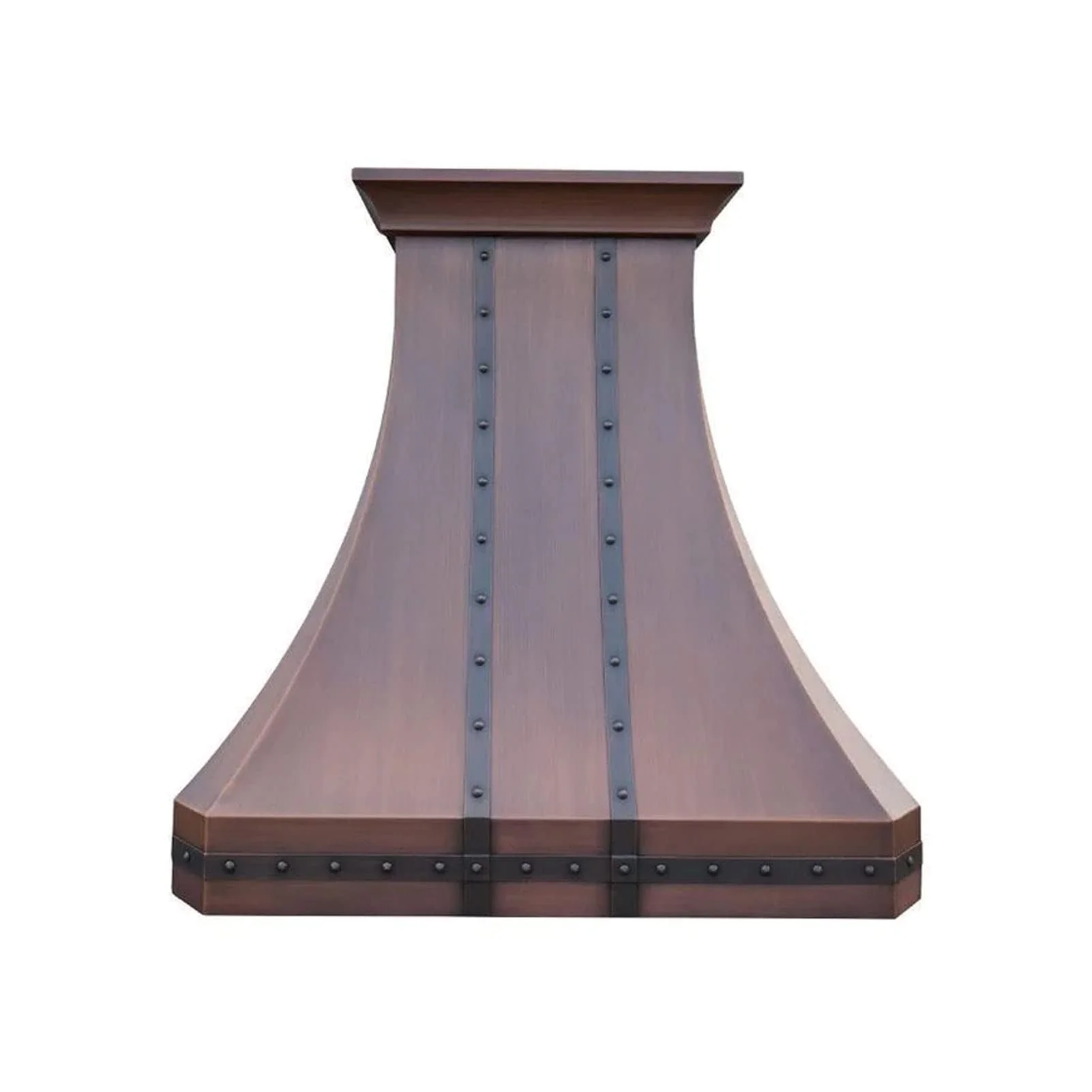 SINDA 48"W x 39"H Island Mount Handmade Copper Range Hood Cover with Commercial Grade Stainless Steel Vent, Inlcudes Fan Motor, Light, and Baffle Filter, Beehive-Antique Copper, H30STRBCI4839 product image