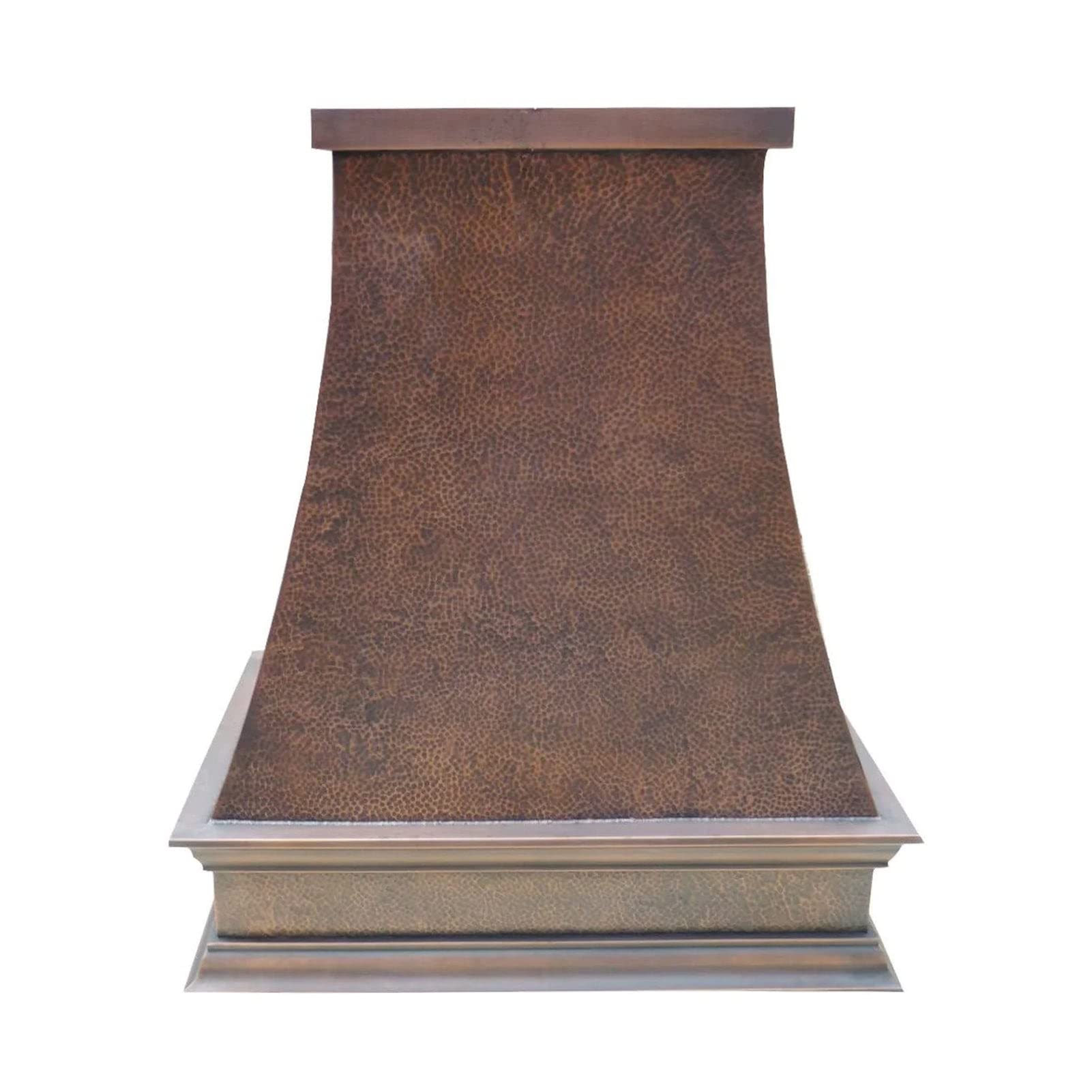 SINDA Island Mount Copper Range Hood Light Hammered-Natural Copper 42"W x 42"H, Custom Hammered 16 Gauge Solid Copper Range Hood with 304 Stainless Steel Vent and Fan Motor, H18BLNI4242 product image