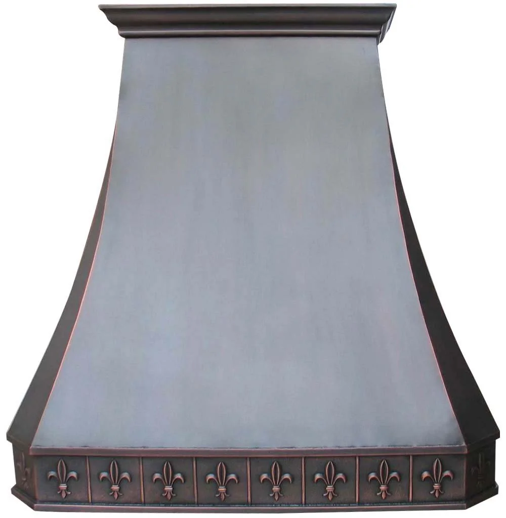 Hammered Copper and Stainless Steel Range Hood for Large Kitchens