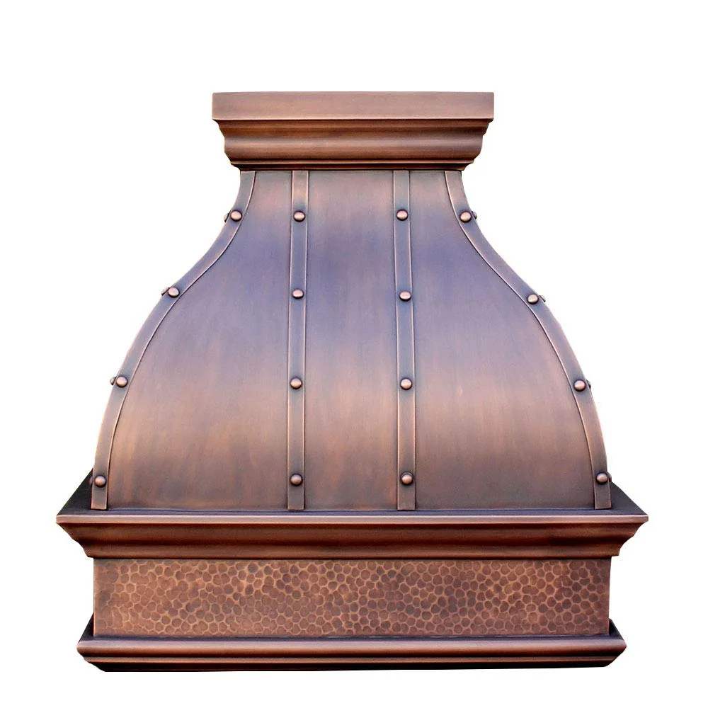 SINDA 48"Wx48"H Wall Mount, Natural Beautiful Copper Stove Range Hood with Powerful Range Hood Inserts, H25SL-CW4848 product image