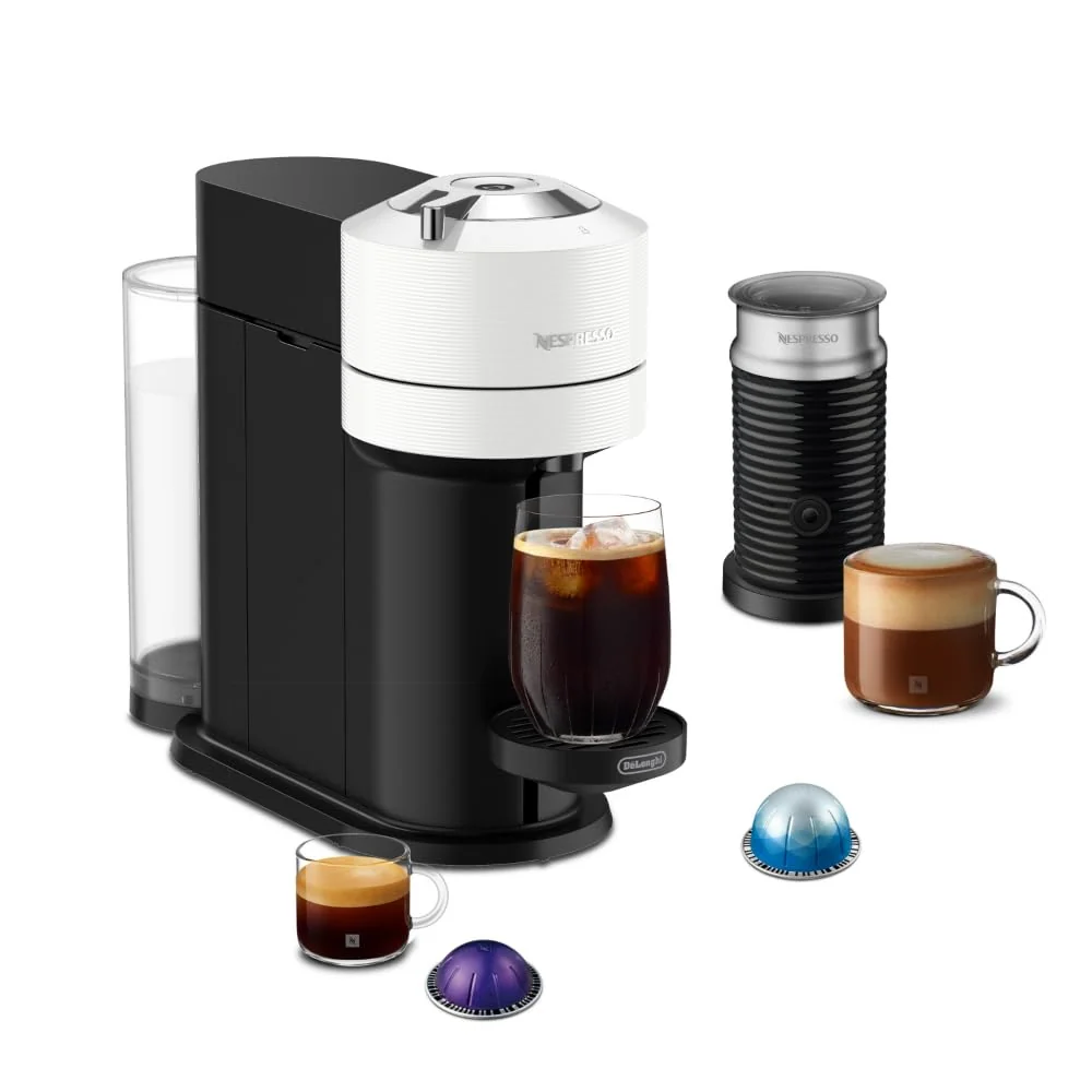 Nespresso Vertuo Next Coffee and Espresso Maker by De’Longhi with Aeroccino Milk Frother, White product image