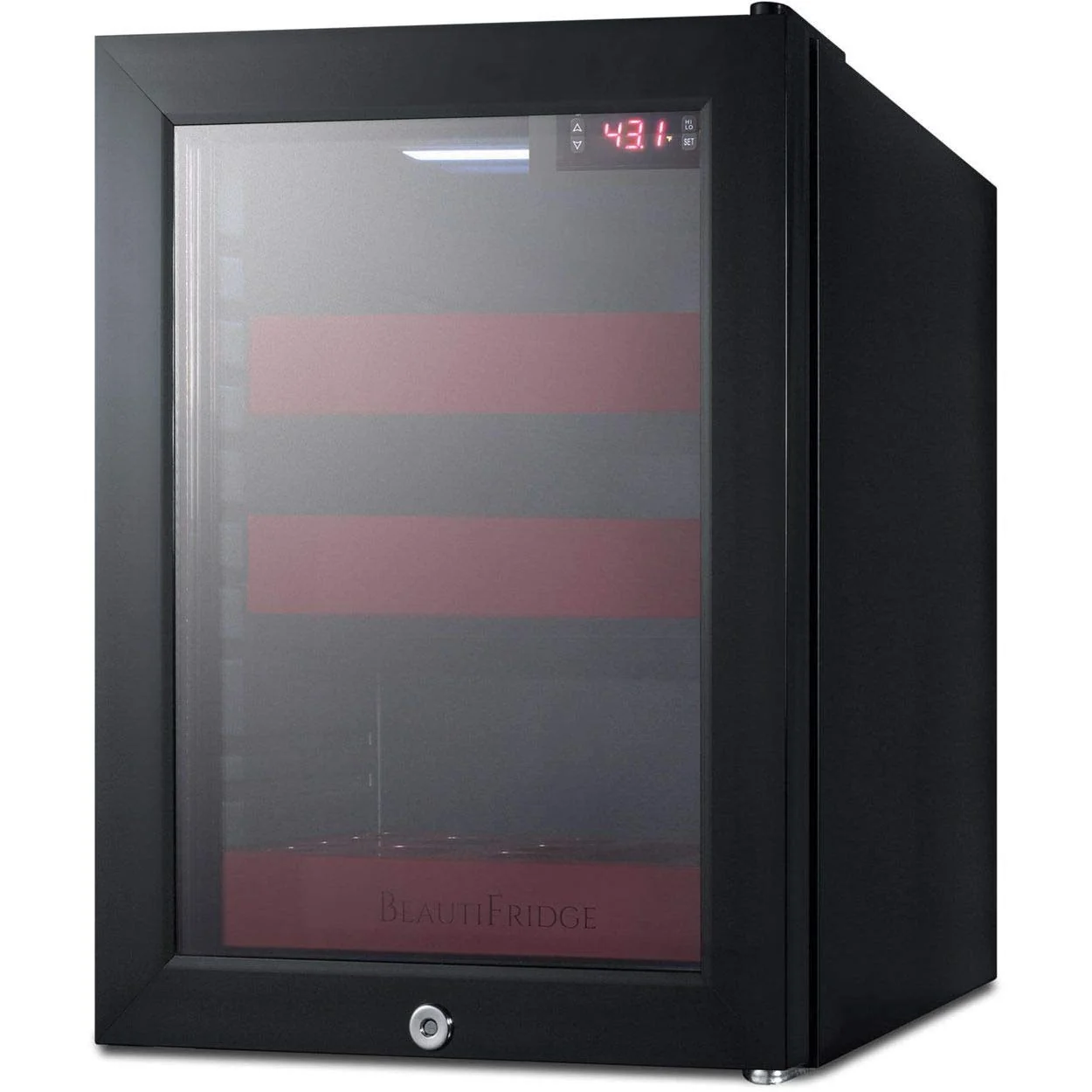Summit Appliance LX114LR Compact Cosmetics Cooler with Glass Door