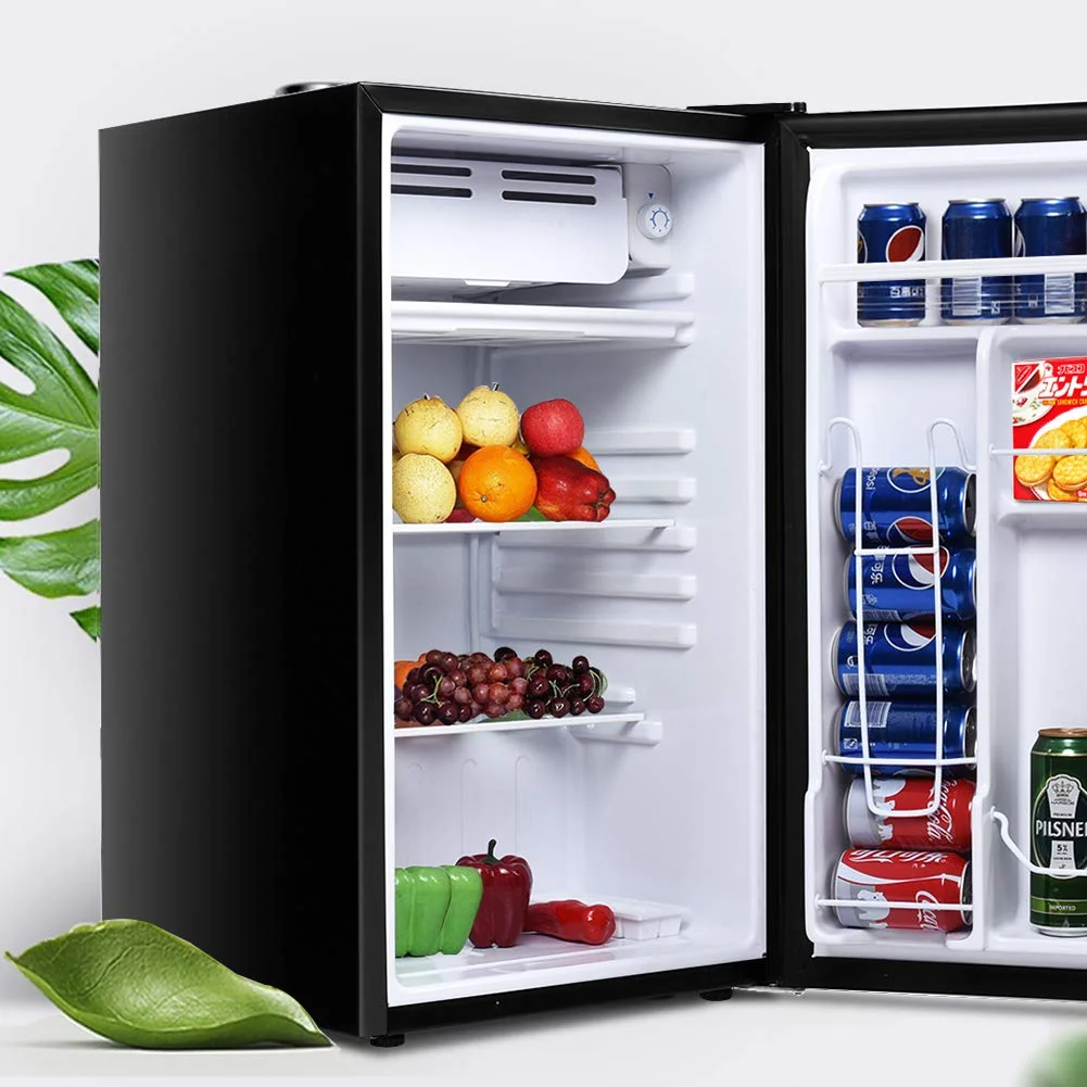 Safeplus 3.2 Cu.Ft Mini Compact Refrigerator, Under Counter Fridge with Small Freezer Removable Glass Shelves - Drinks Food Beer Storage for Office Dorm or Apartment product image