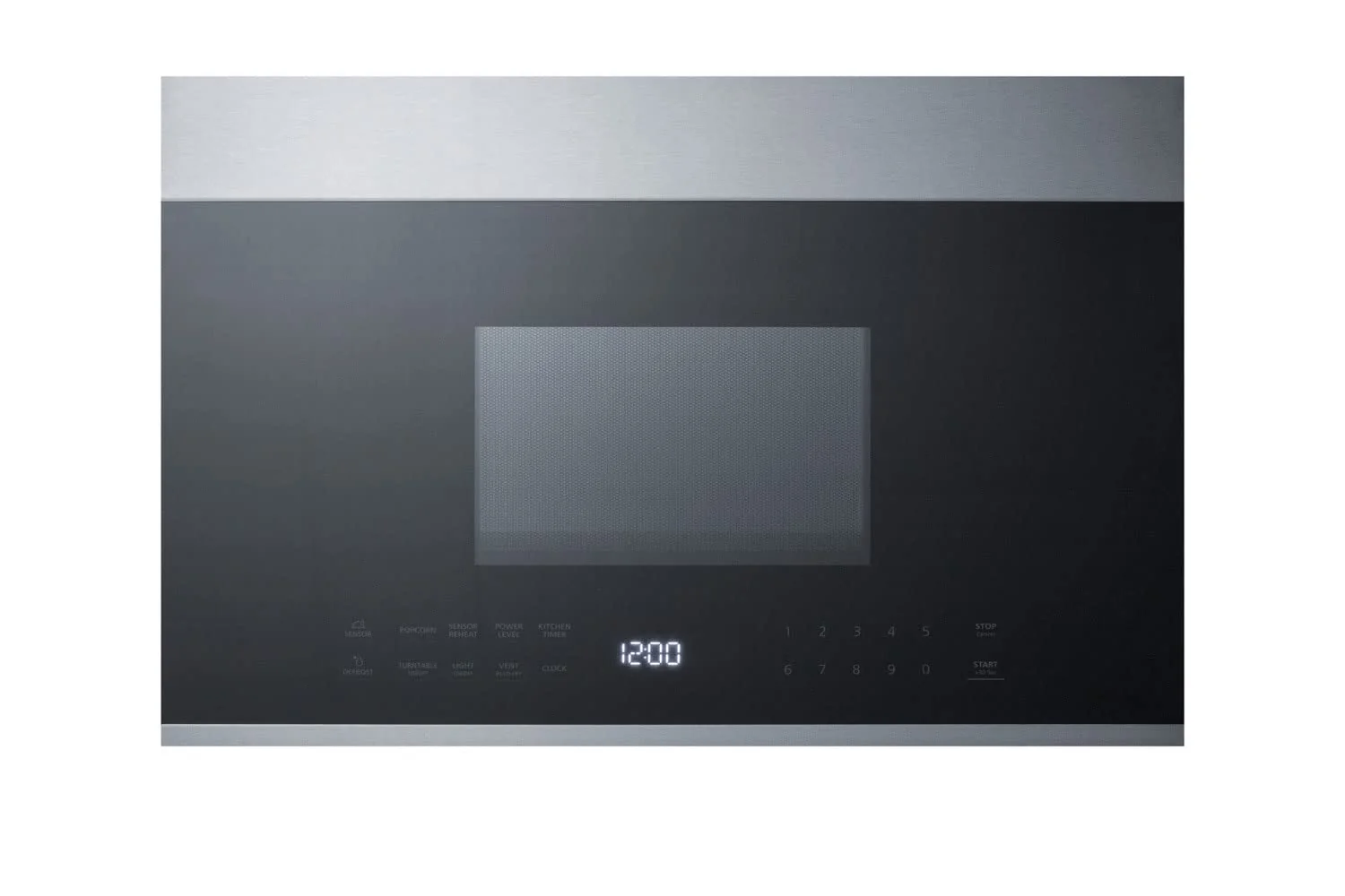 Summit MHOTR24SS 24 Over the Range Microwave with 1.34 cu. ft. Capacity Defrost Option Sensor Reheat Sensor Cook Kitchen Timer 13.5 Turntable in Stainless Steel product image